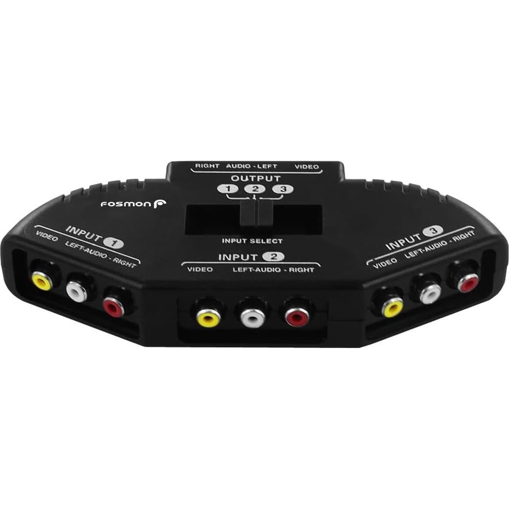 Divisor Selector AV RCA Fosmon 3 Vías 1 Salida 130g