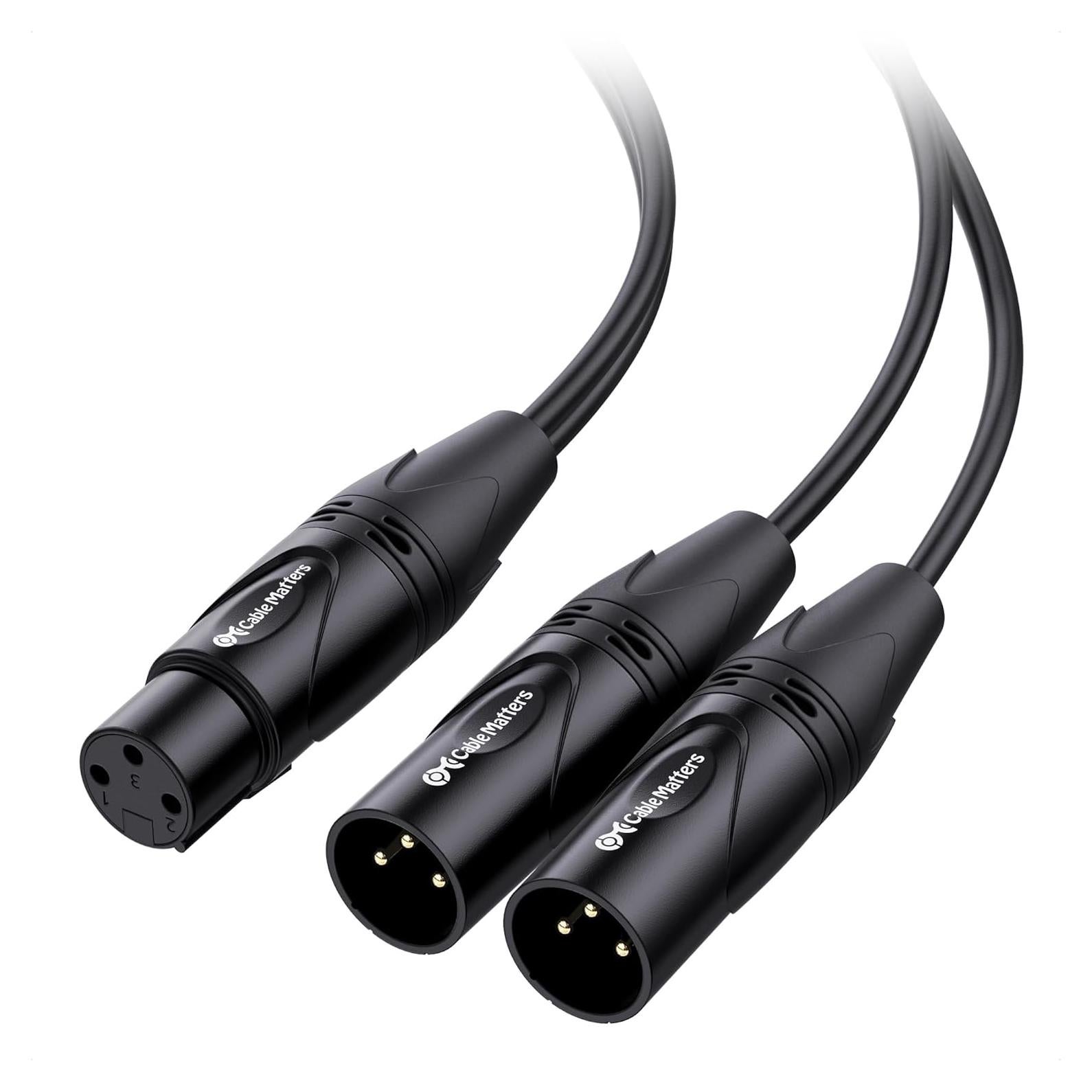 Cable Divisor XLR 2 Machos a 1 Hembra Cable Matters 0.5m