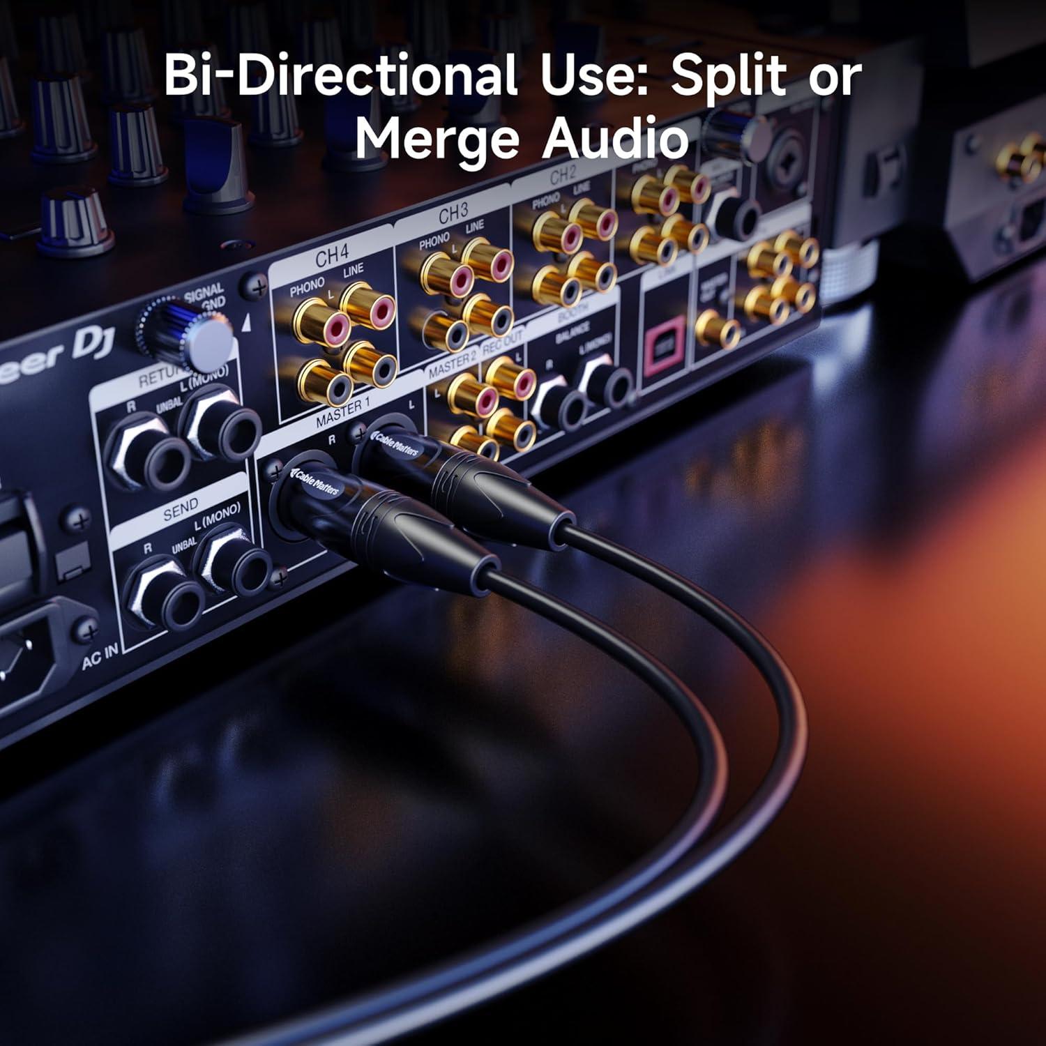 Cable Divisor XLR 2 Machos a 1 Hembra Cable Matters 0.5m