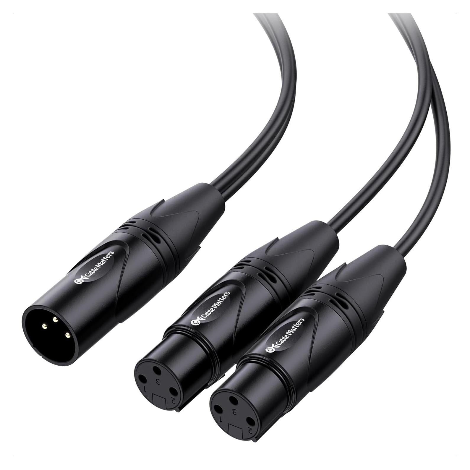 Cable Divisor XLR Balanceado 1 Macho a 2 Hembras 0.5m Cable Matters