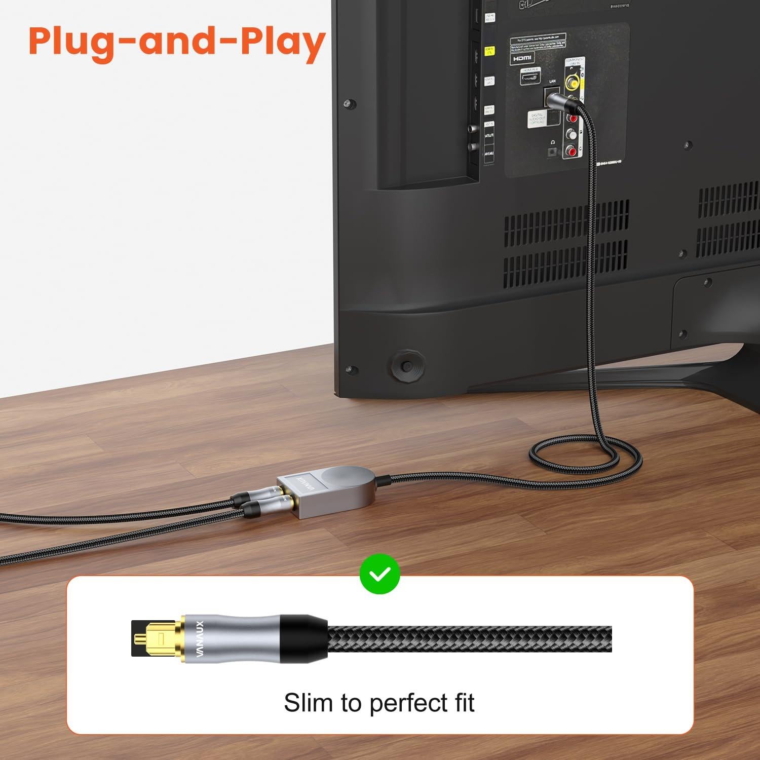 Divisor Óptico VANAUX 1 Entrada 2 Salidas 0.5m Toslink