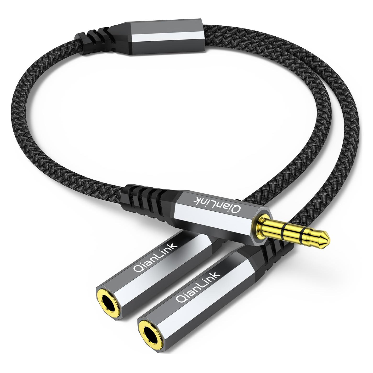 Divisor de Auriculares QianLink 3.5mm a 2 Salidas 0.30m