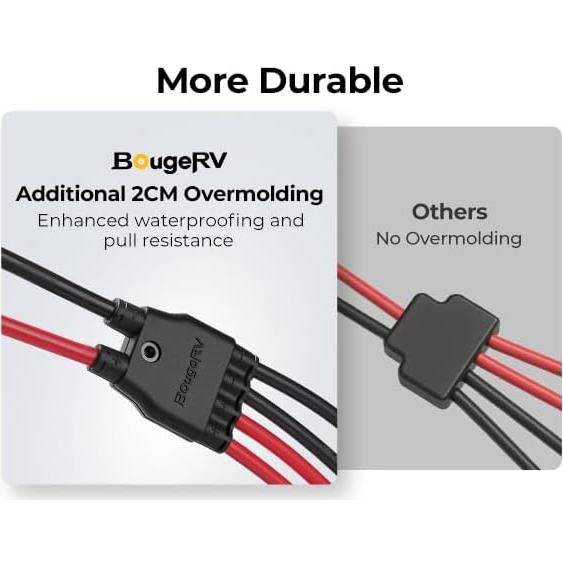 Conectores Solares Paralelos BougeRV 10AWG para 2 Paneles