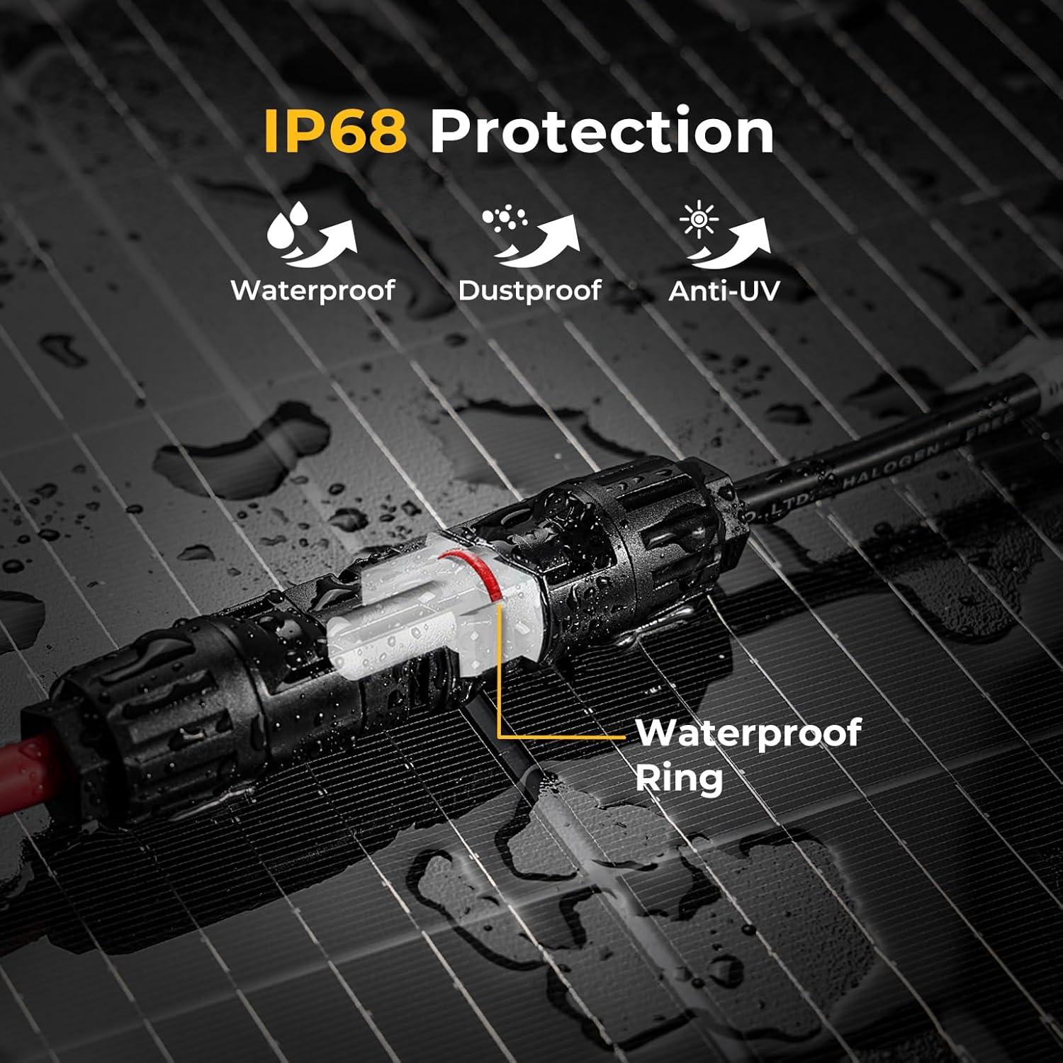 Conectores Solares Paralelos BougeRV 10AWG para 2 Paneles