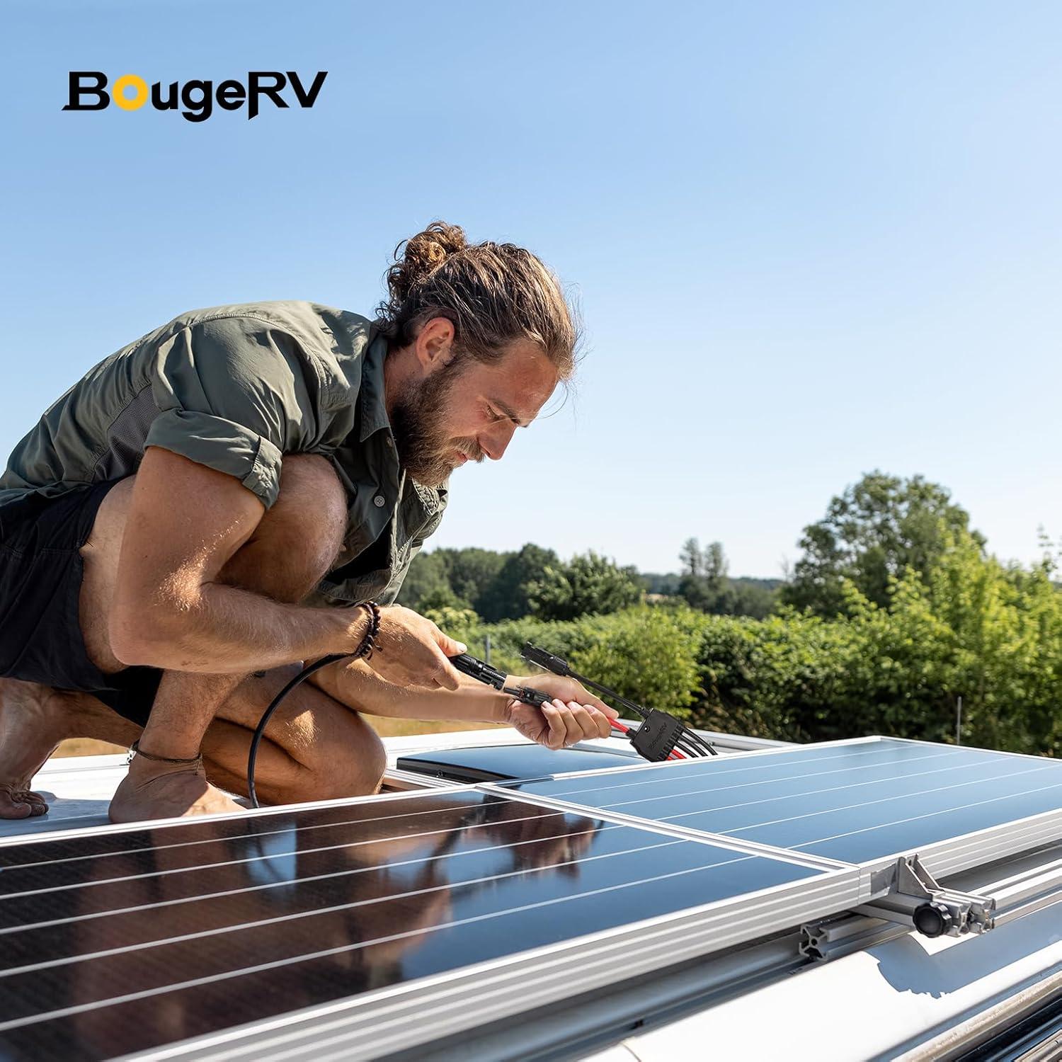 Conectores Solares Paralelos BougeRV 10AWG para 2 Paneles