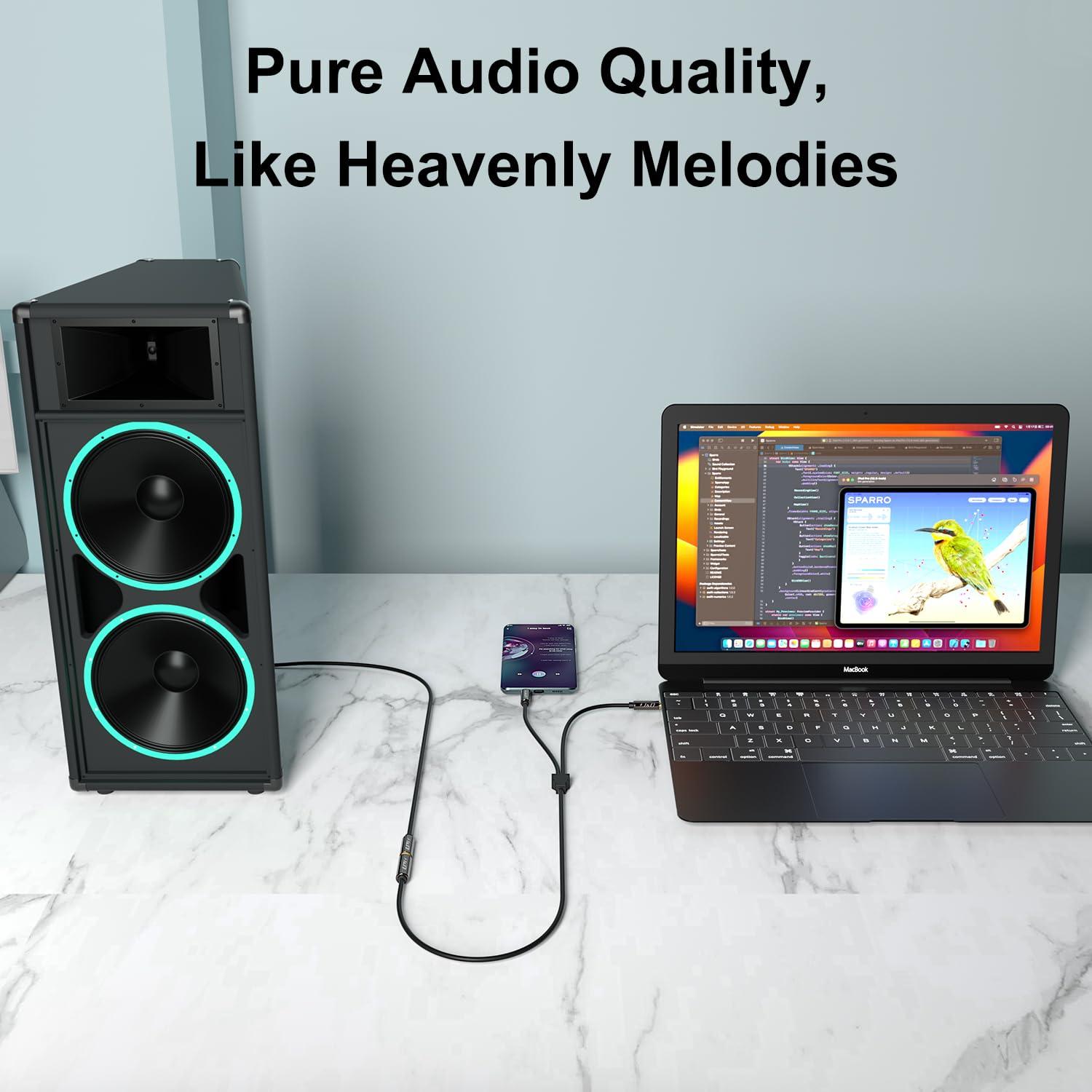 Cable Divisor Estéreo J&D 1 Metro 3.5mm Doble Macho