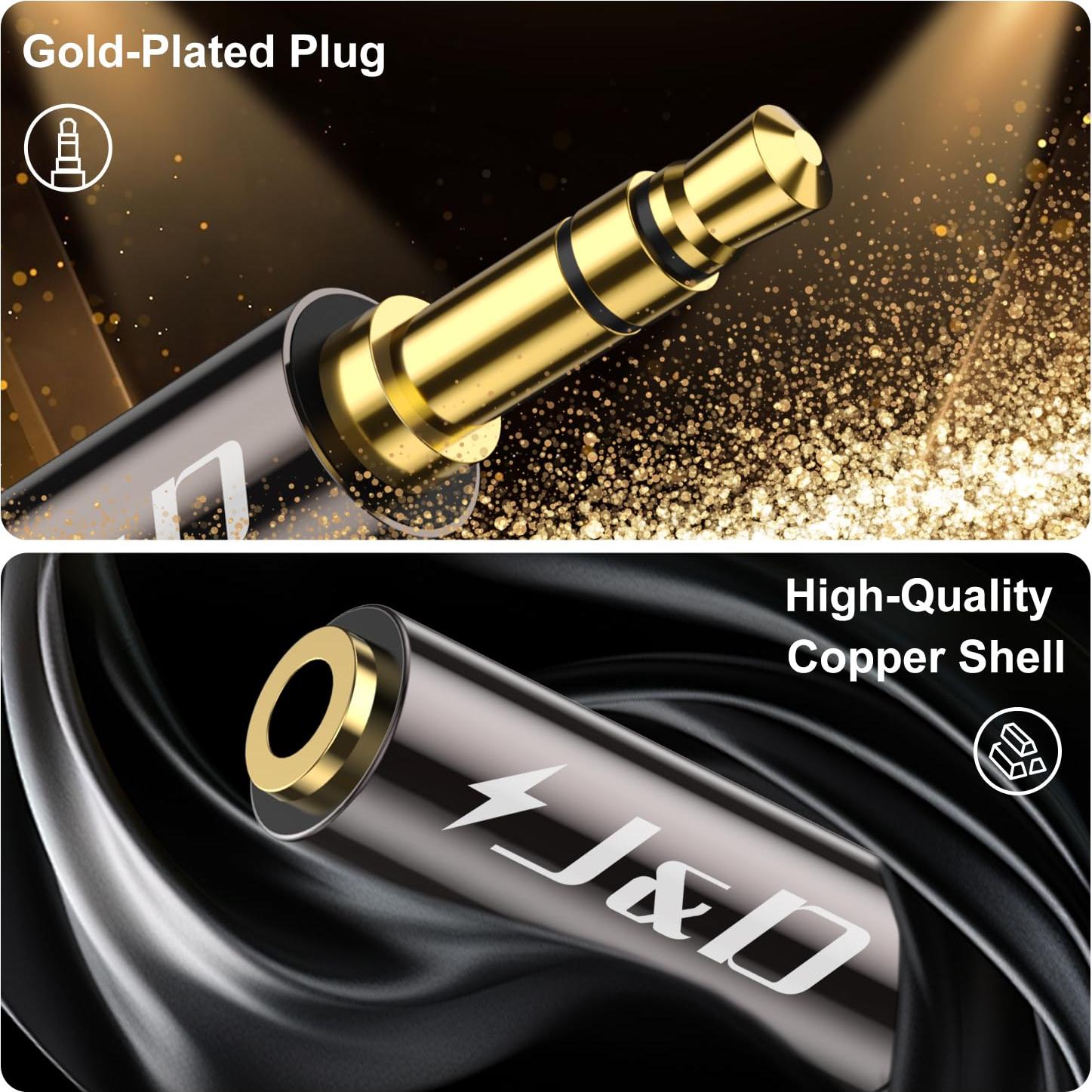 Cable Divisor Estéreo J&D 1 Metro 3.5mm Doble Macho