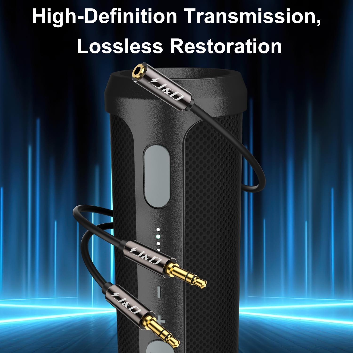 Cable Divisor Estéreo J&D 1 Metro 3.5mm Doble Macho