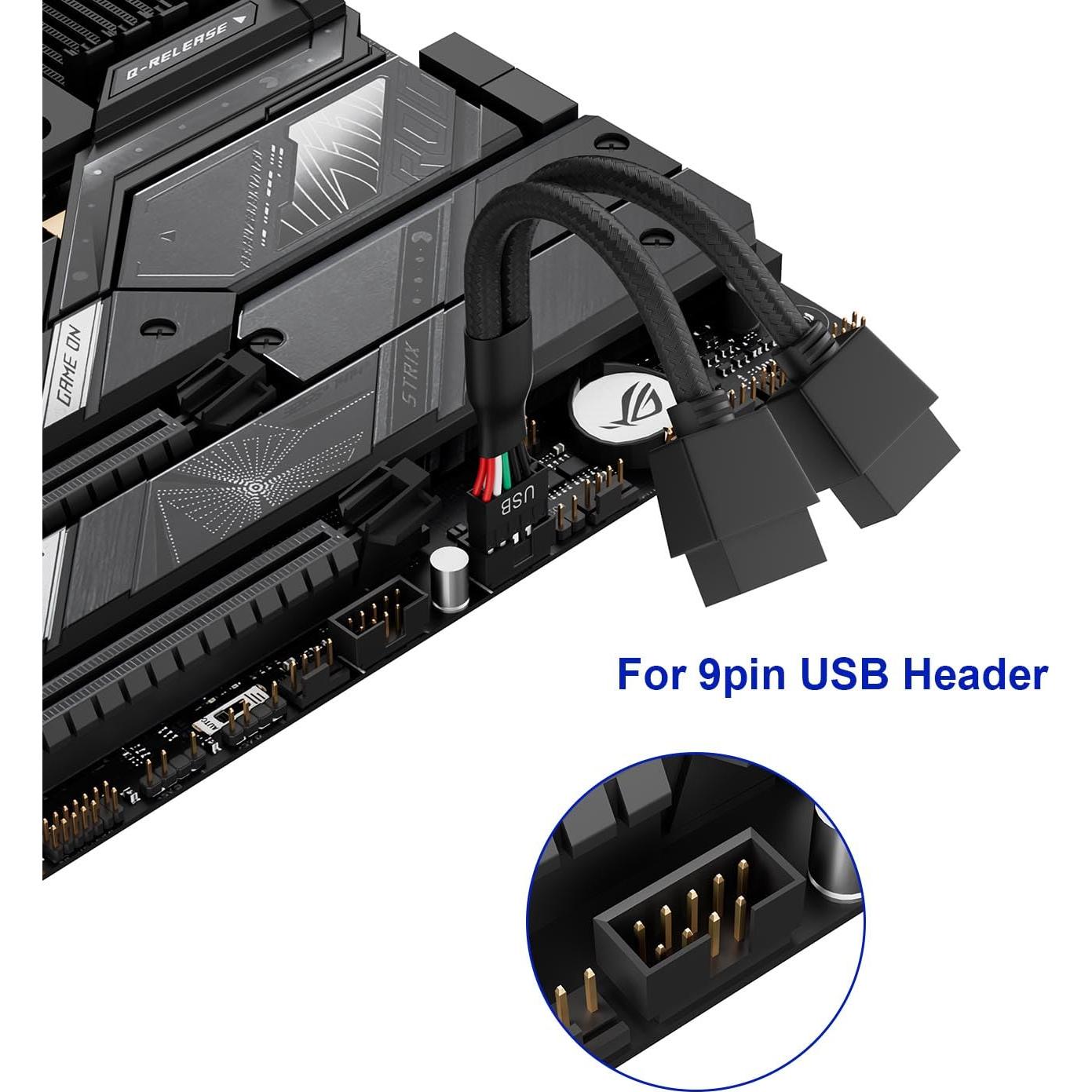 Cable divisor USB 2.0 9 pines SSSUWP a 2 x 9 pines 16cm