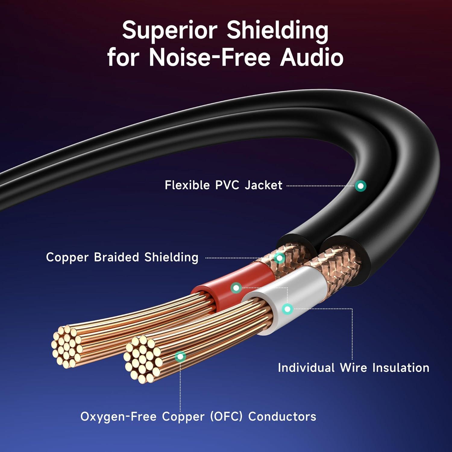 Cable AUX 3.5mm TRS a Doble 6.35mm TS Cable 0.91m Cable Matters