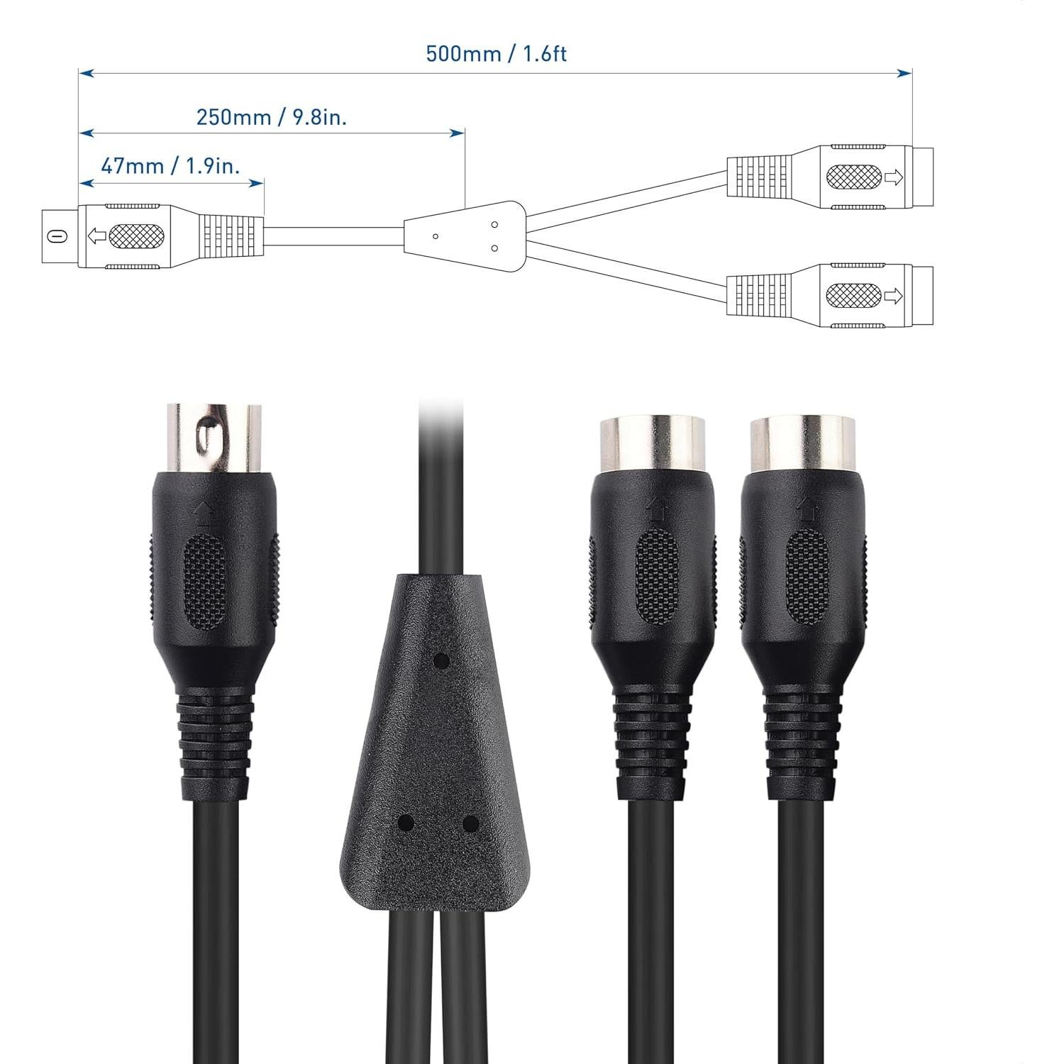 Cable Divisor MIDI 5 PIN DIN Cable Matters 0.5 Metros