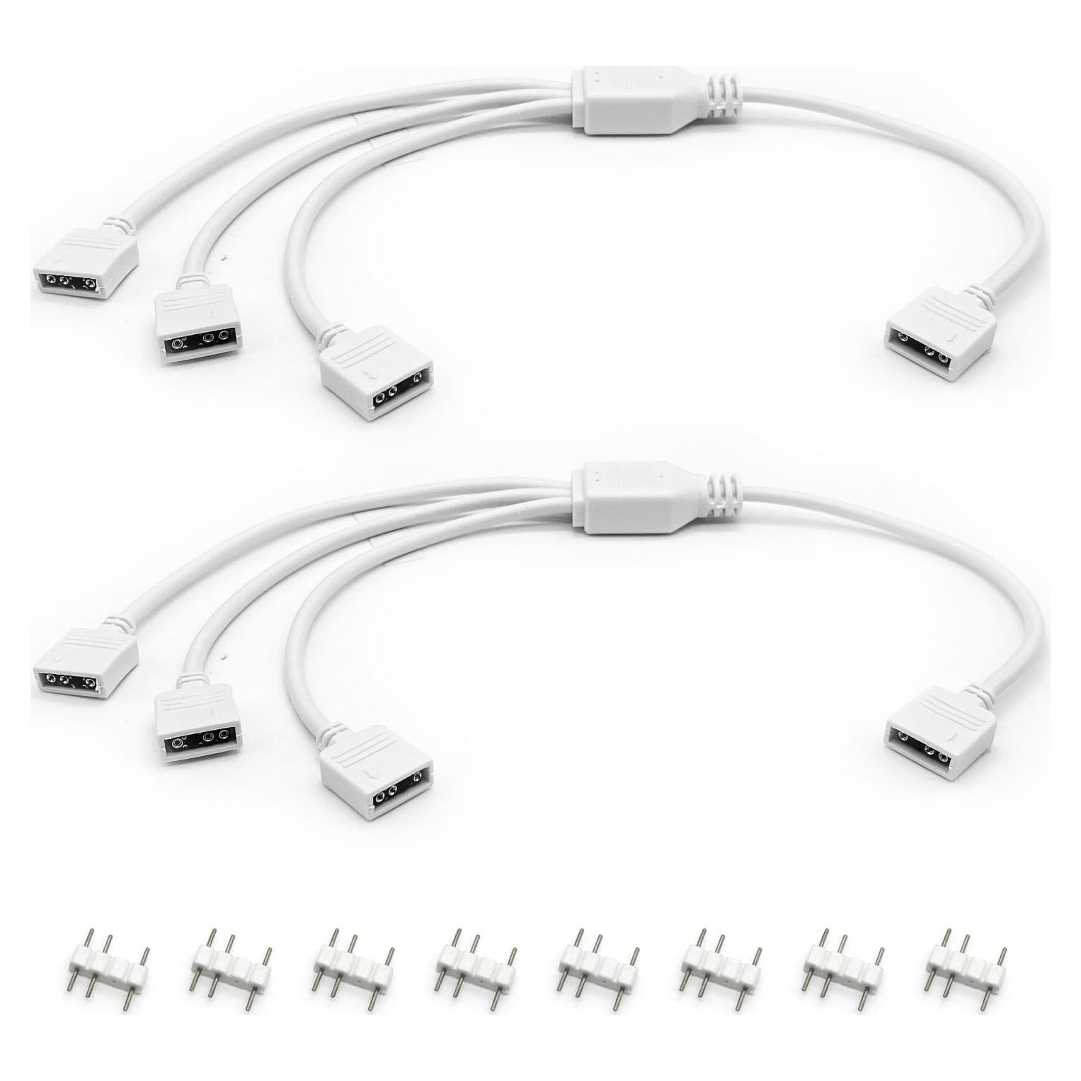 Cables Divisor ARGB 5V 3-Pin 1-a-3 Jstincal 30 cm Blancos