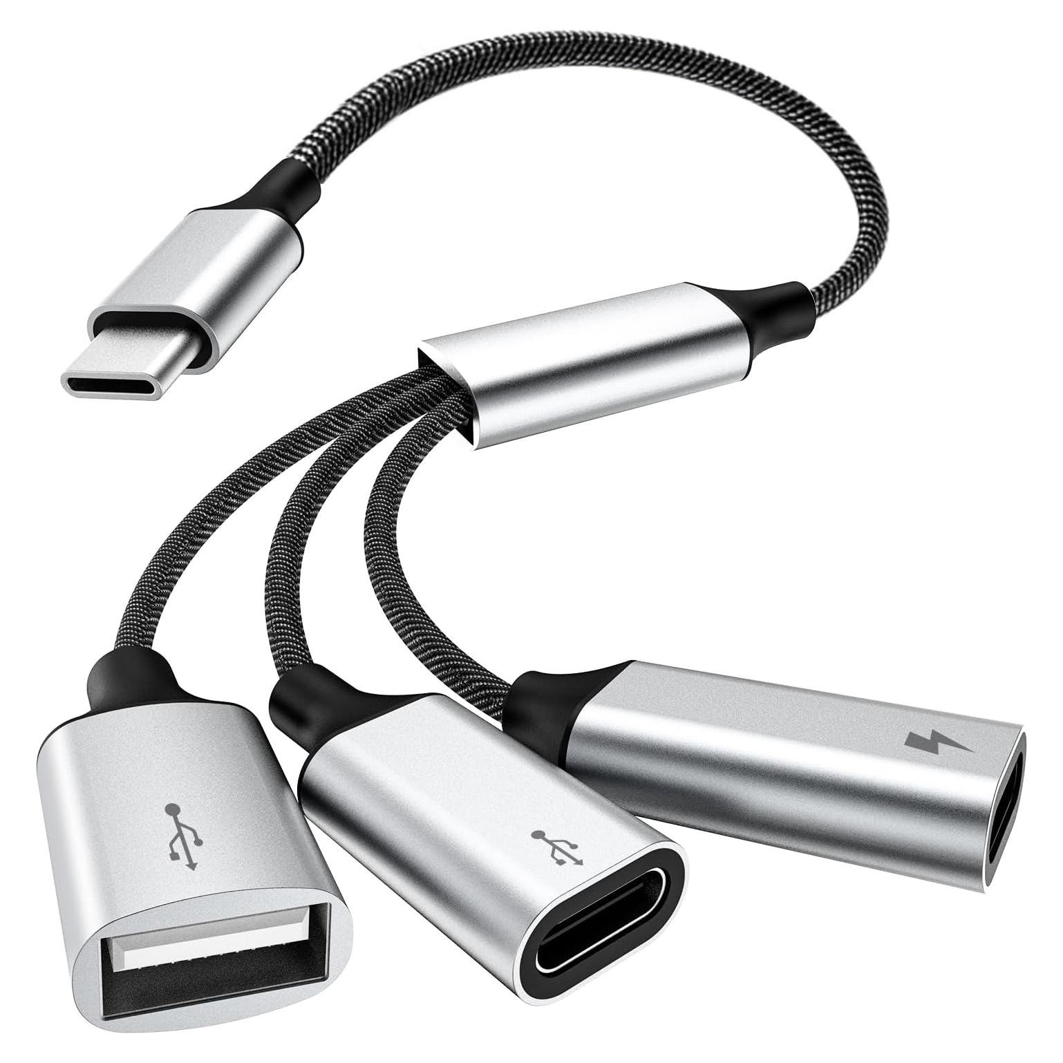 Adaptador Divisor USB C TiMOVO 3 en 1 Carga y Datos