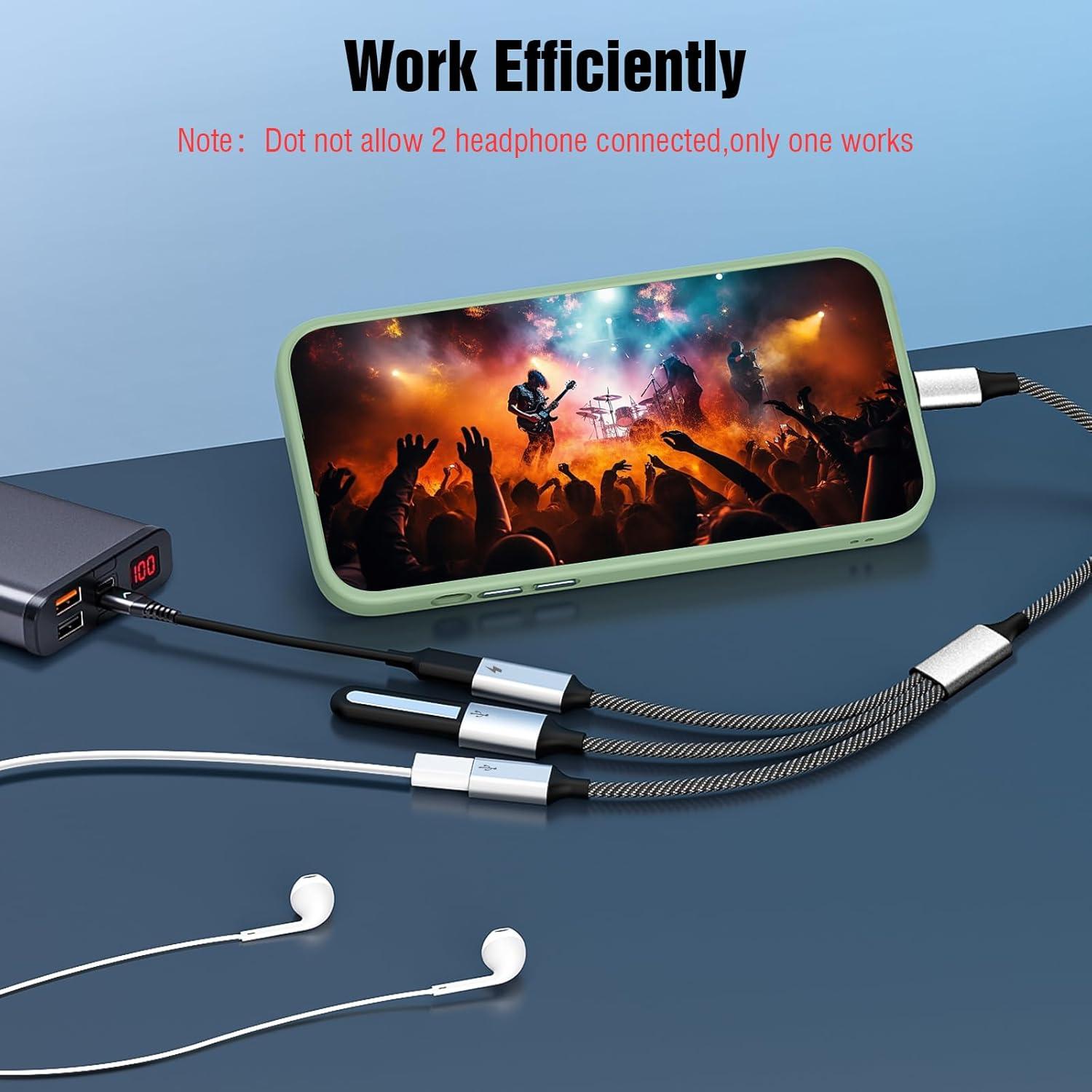 Adaptador Divisor USB C TiMOVO 3 en 1 Carga y Datos