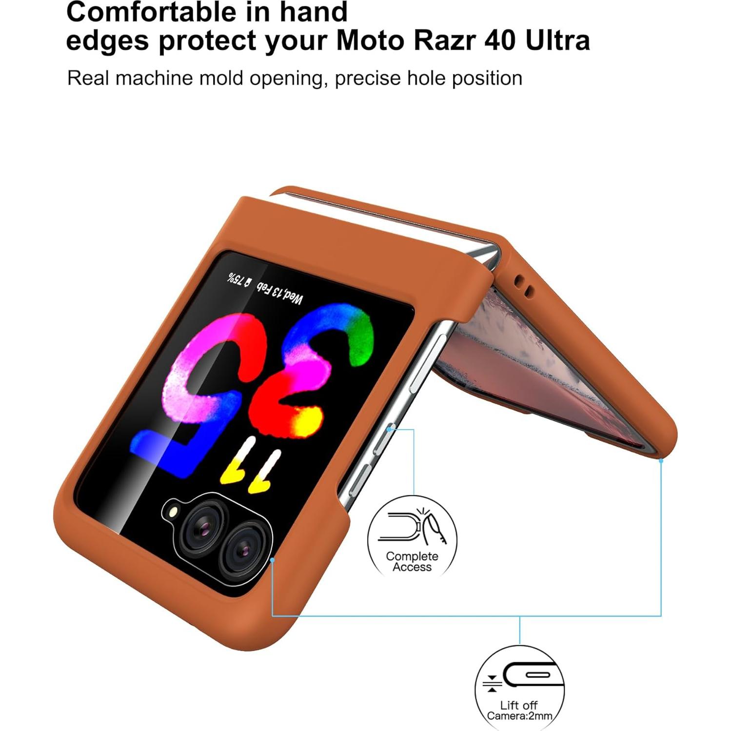 Funda de Cuero Eastcoo para Motorola Razr Plus 2023 - Marrón