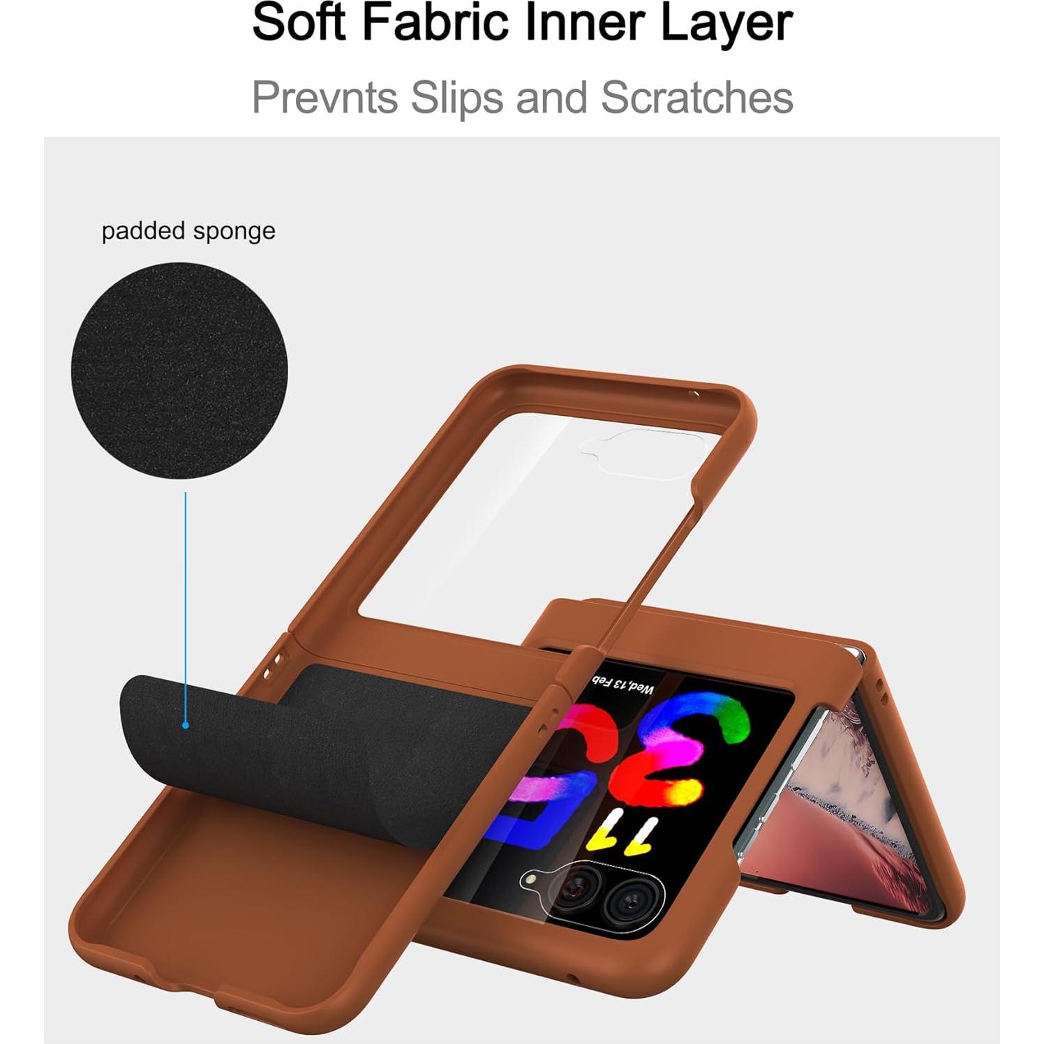 Funda de Cuero Eastcoo para Motorola Razr Plus 2023 - Marrón