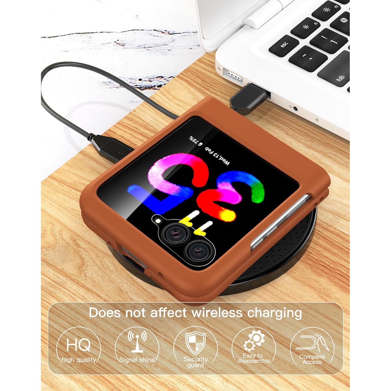 Funda de Cuero Eastcoo para Motorola Razr Plus 2023 - Marrón