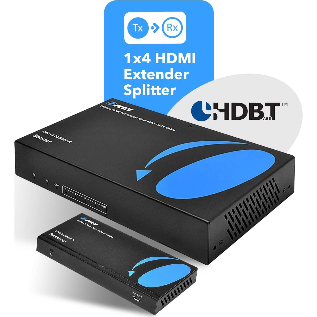 Extensor Divisor HDMI OREI UHD14-EXB400-K 4K hasta 122m