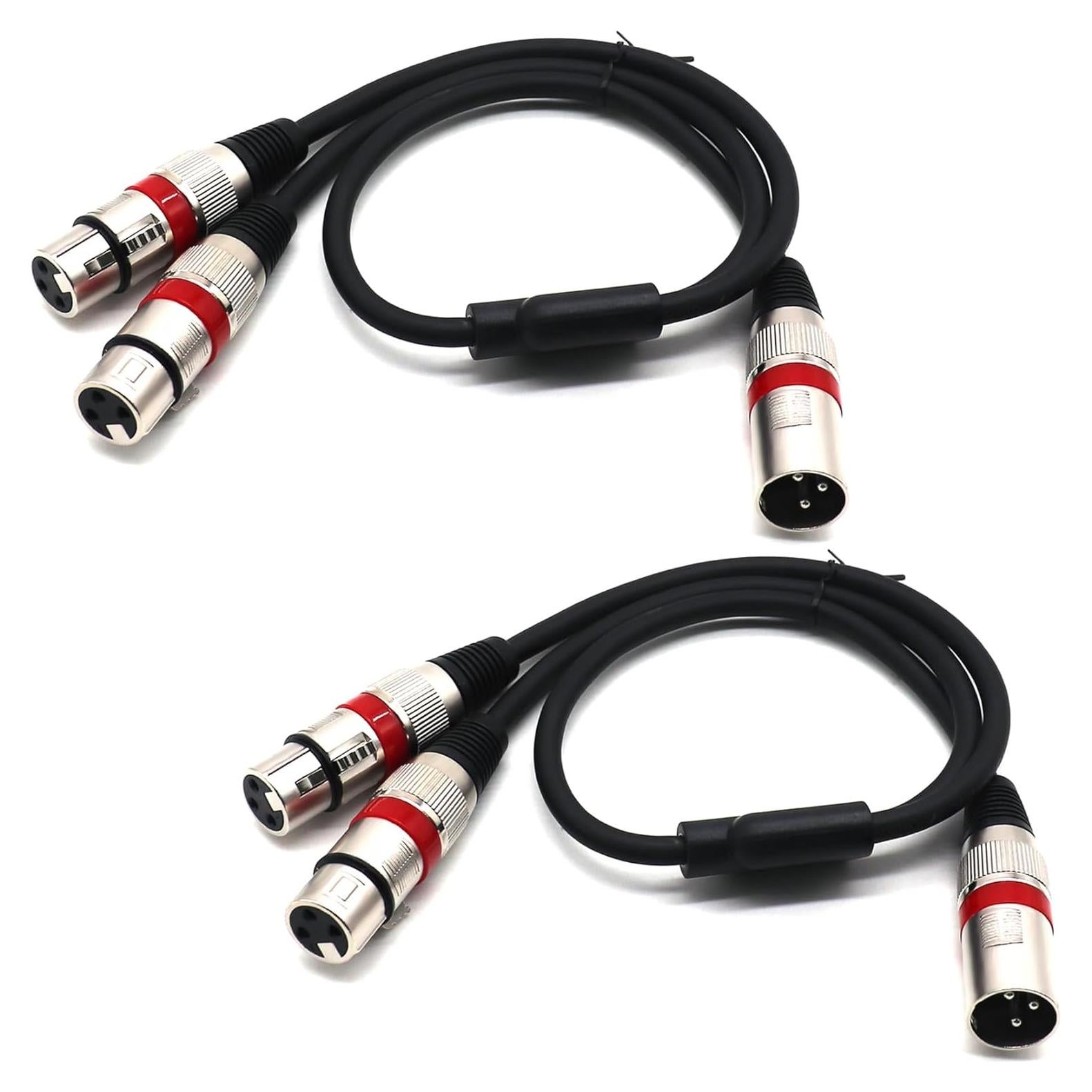 Cable Divisor XLR Macho a Doble Hembra 50cm SiYear 2PACK