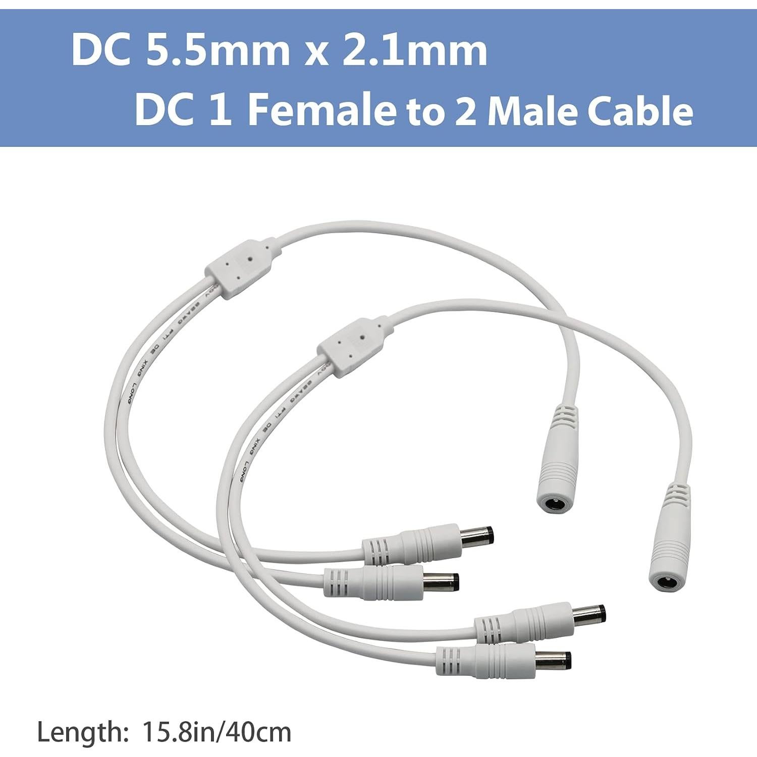 Adaptador DC 1 Hembra a 2 Machos PAUTIX 5.5mm x 2.1mm