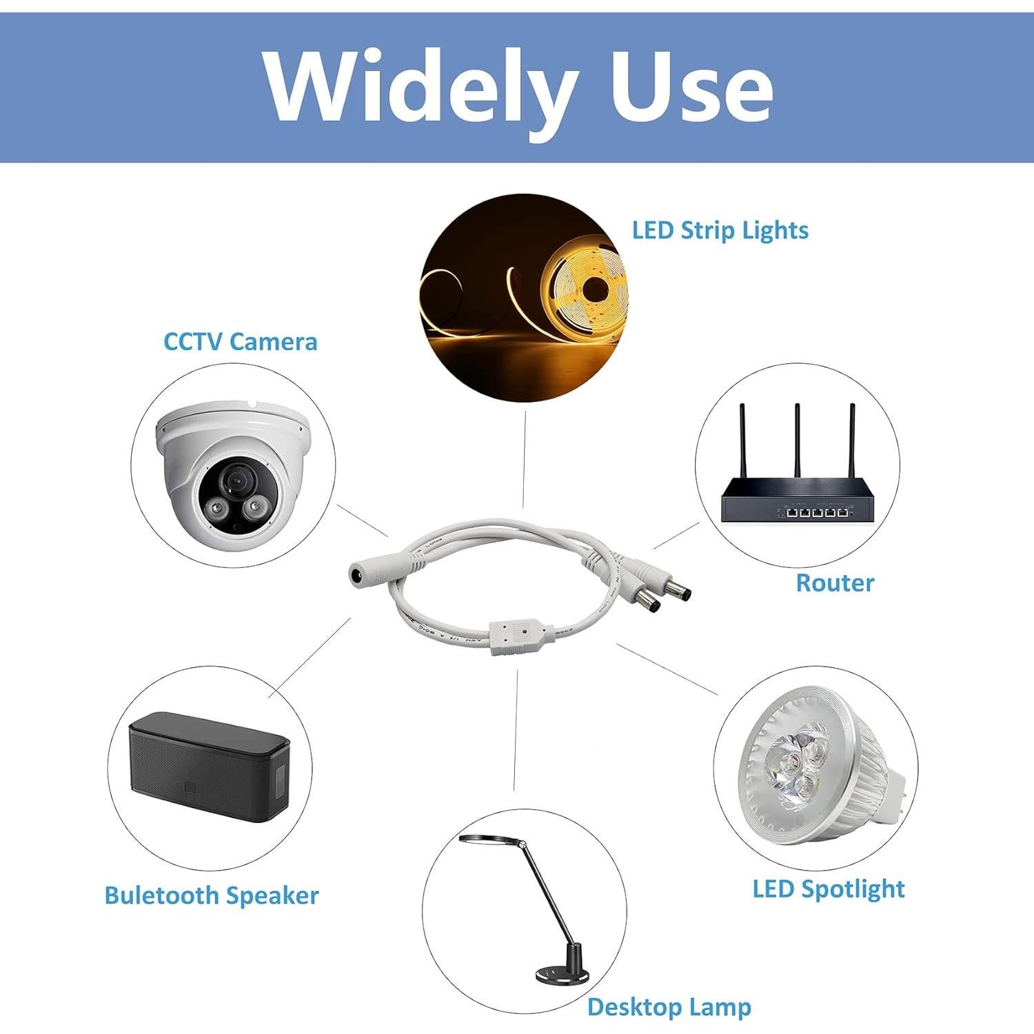 Adaptador DC 1 Hembra a 2 Machos PAUTIX 5.5mm x 2.1mm