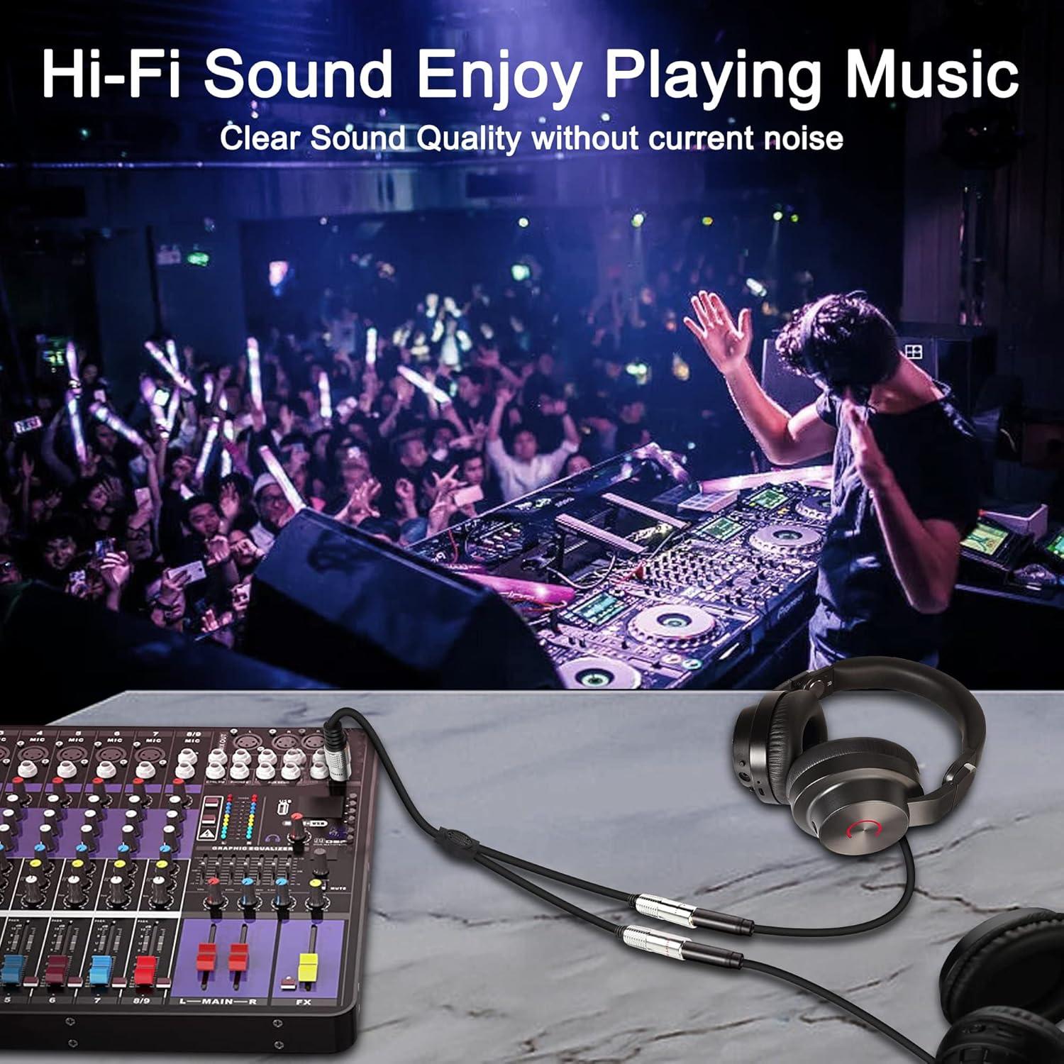 Cable Divisor de Audio Y 6.35mm TS Macho a Doble Hembra 0.5M