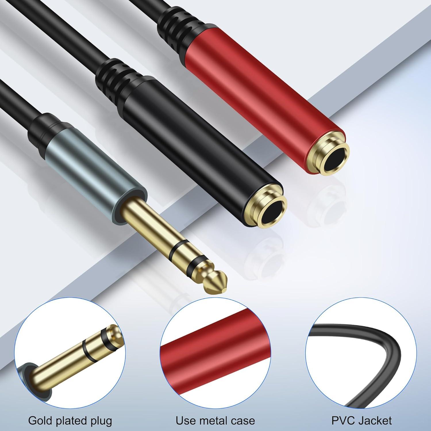 Cable divisor estéreo TRS 1/4" Y 2 hembra 2M Yingtuyou