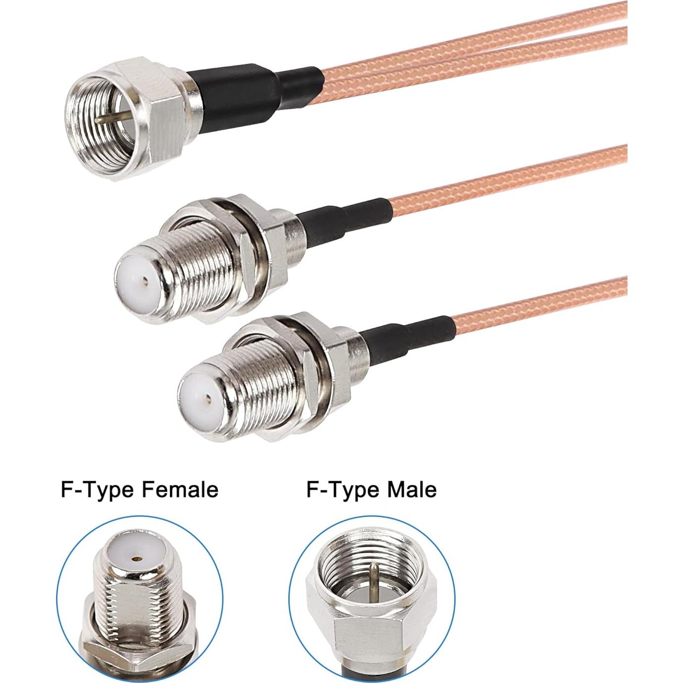 Divisor Coaxial F MeiriYfa RG316 50 Ohm 18cm Doble Hembra