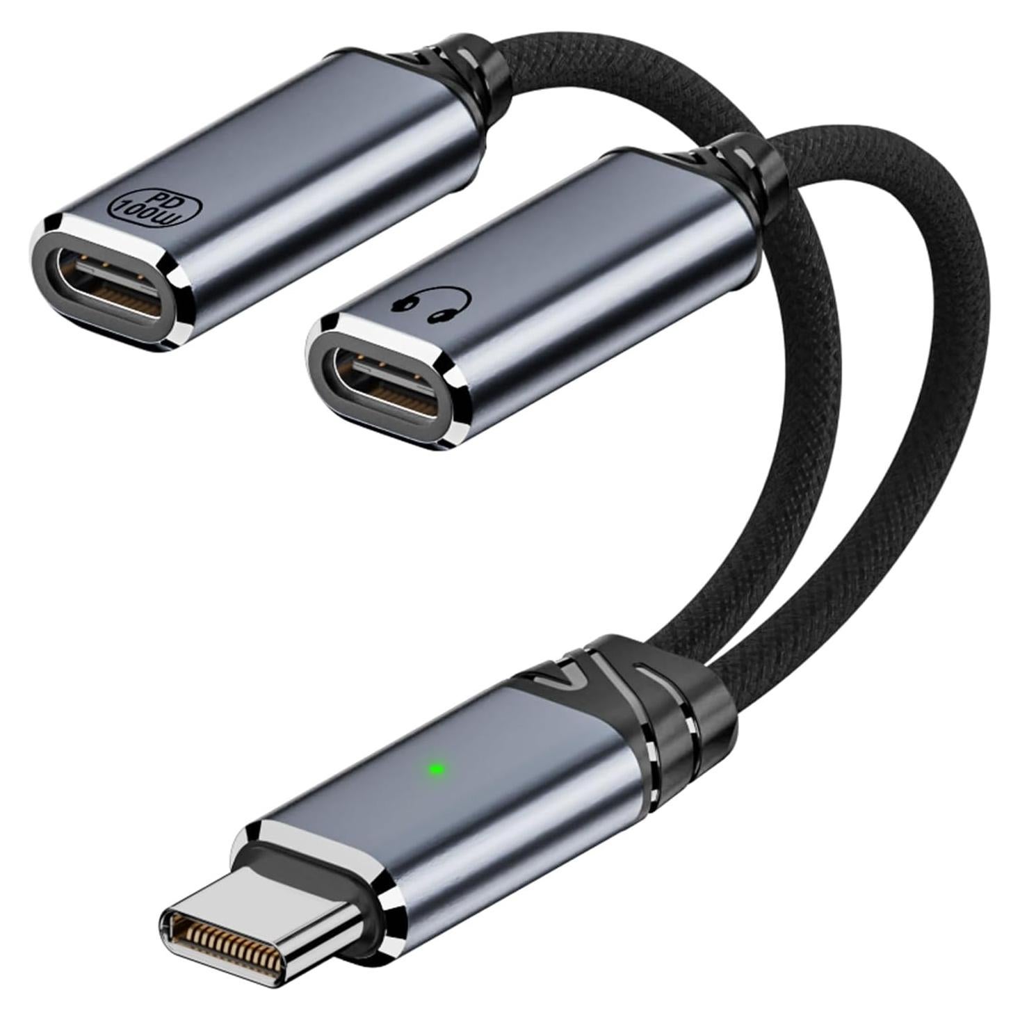 Divisor USB C Jadebones con Carga Rápida PD 100W - Gris