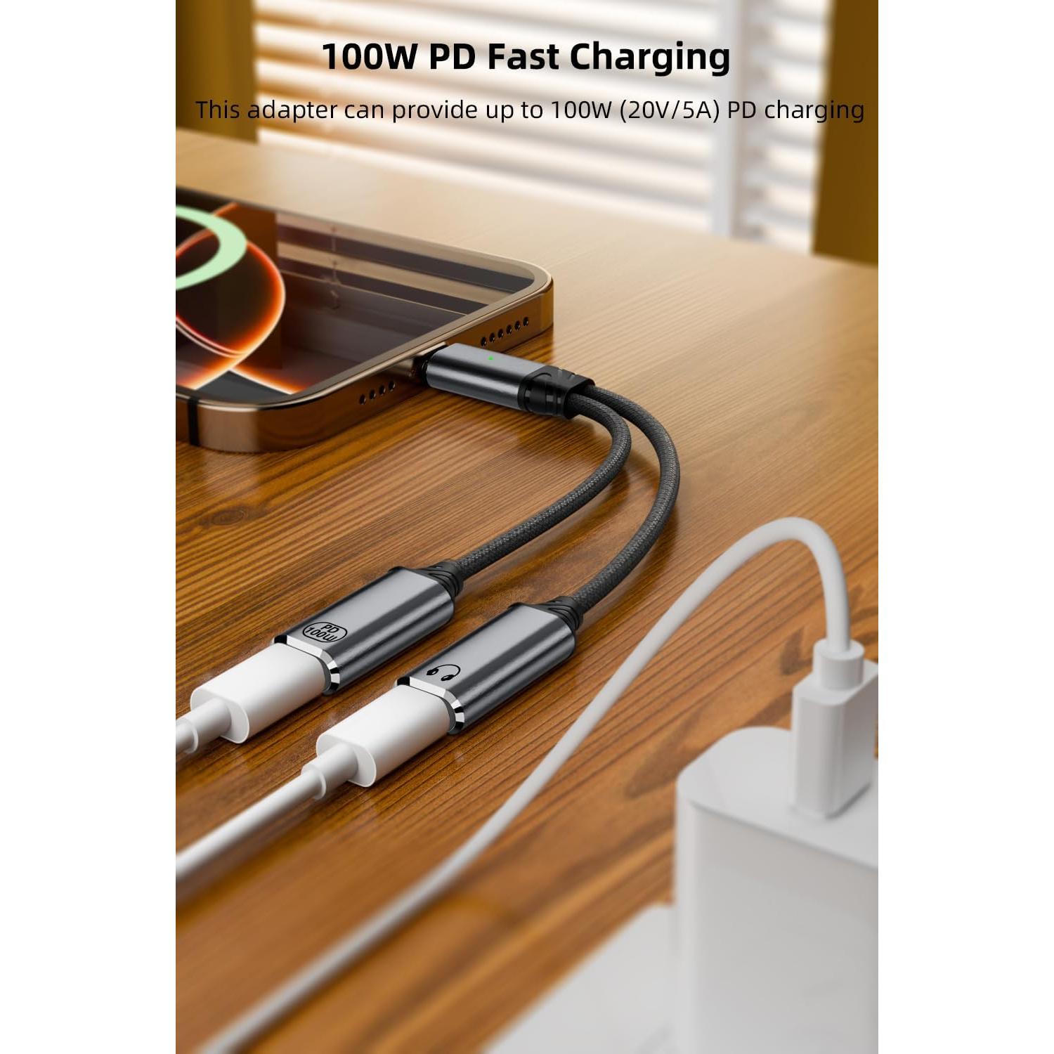 Divisor USB C Jadebones con Carga Rápida PD 100W - Gris