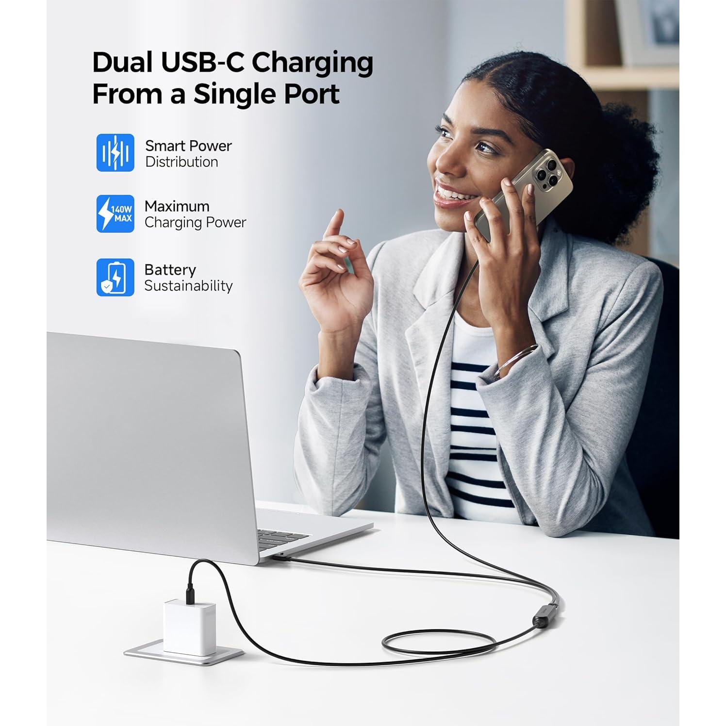 Cable USB C trenzado 1.83m Cable Matters 140W carga y datos