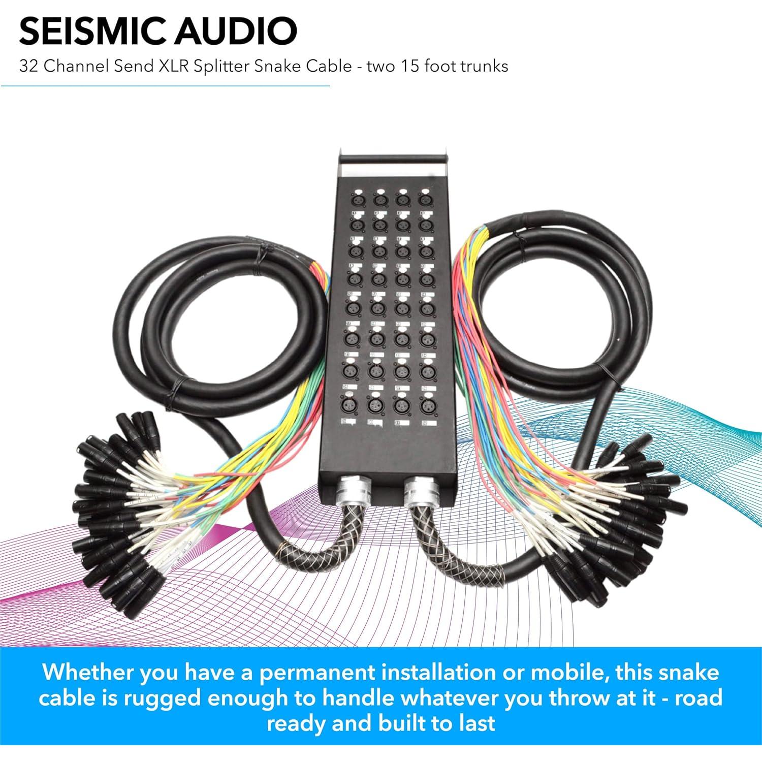 Cable Divisor 32 Canales XLR Seismic Audio 2 Troncos 4.57 m