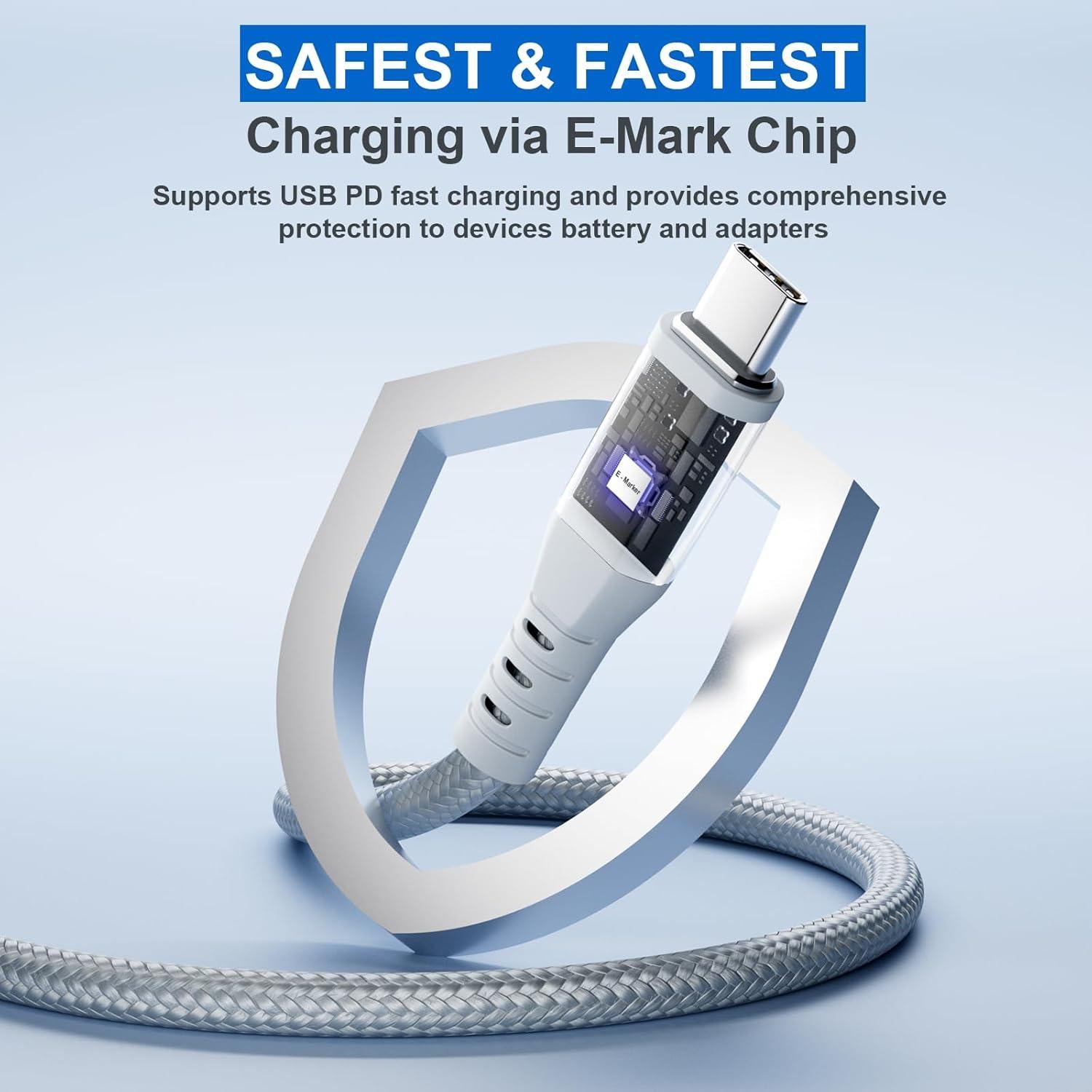 Cable USB C 100W SIQIWO 1.2M 3 en 1 Carga Rápida