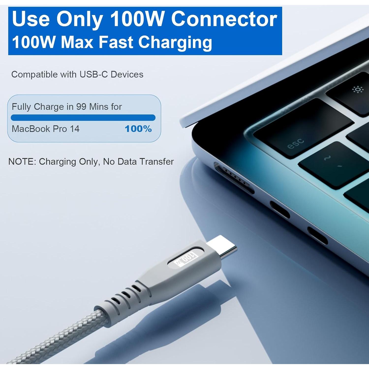 Cable USB C 100W SIQIWO 1.2M 3 en 1 Carga Rápida