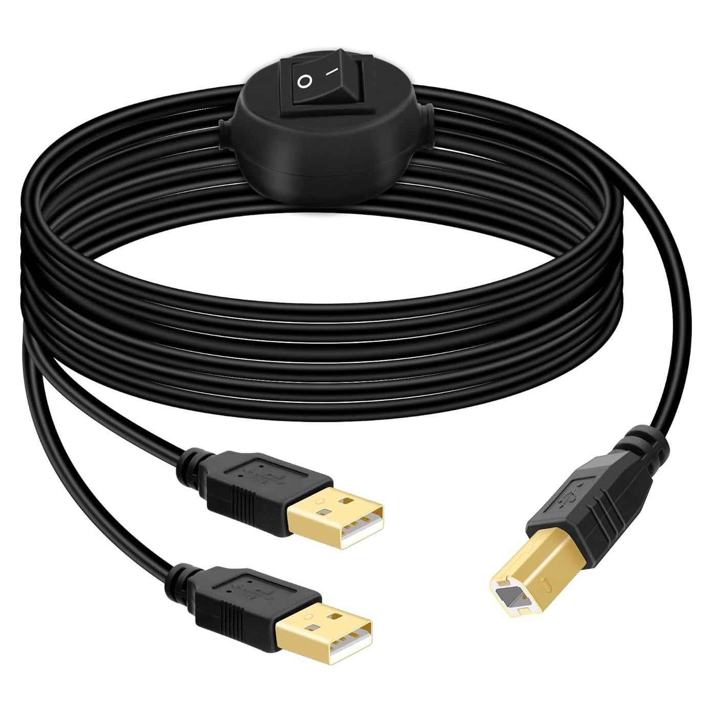 Divisor de Cable de Impresora USB B GELRHONR 4.5M con Interruptor