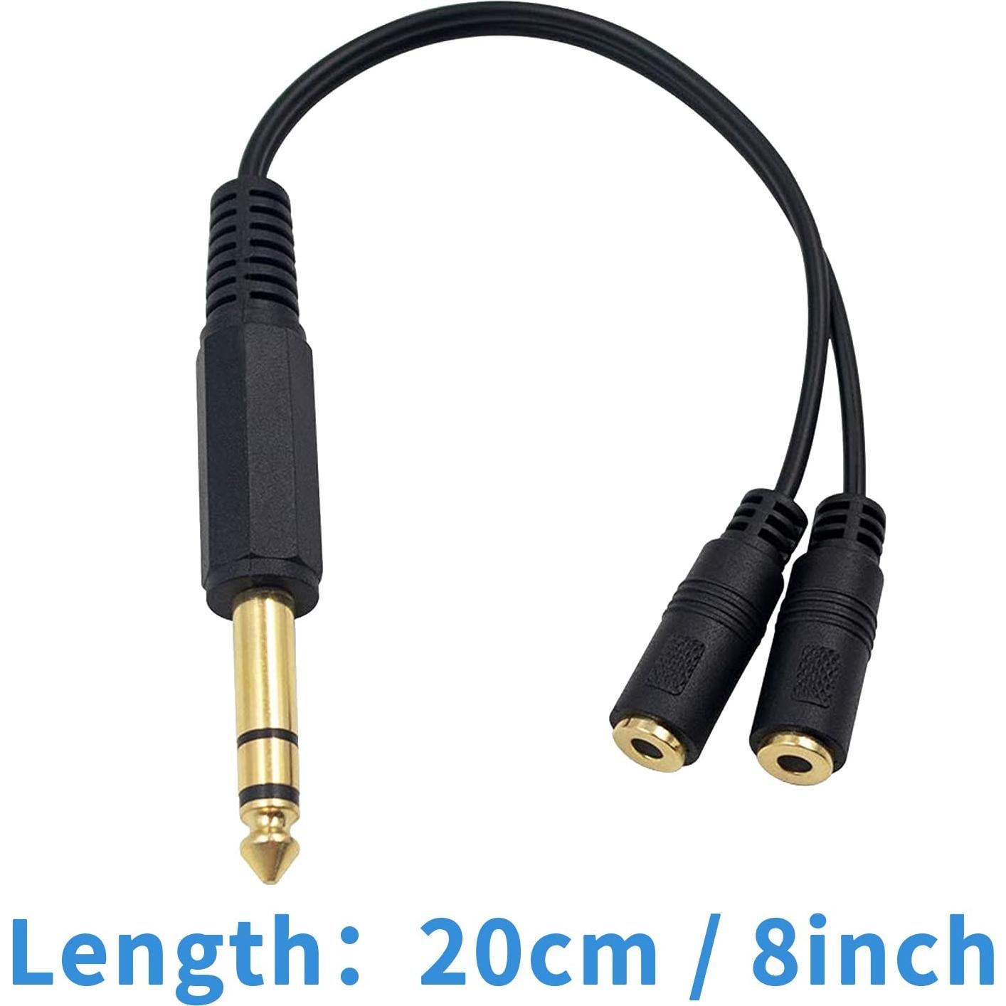 Adaptador Estéreo Poyiccot 1/4 a 3.5mm 20cm TRS