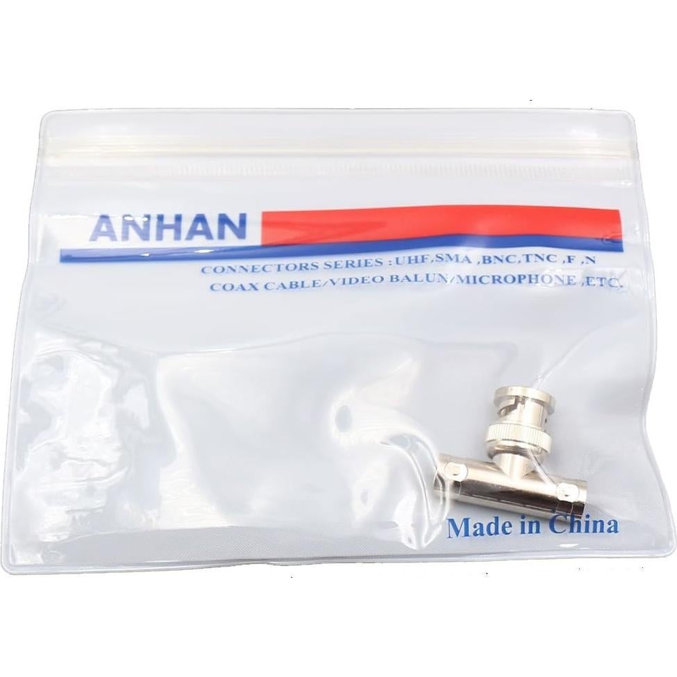 Divisor BNC Macho a Hembra 3 Vías ANHAN Latón Niquelado