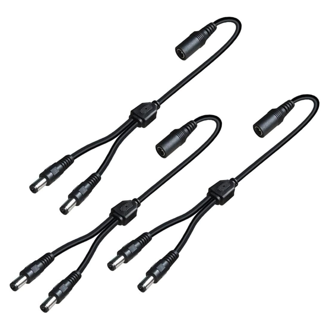 Cable Divisor de Alimentación DC 1 Femenino a 2 Masculinos SIOCEN 5.5mm x 2.1mm - 3 Piezas