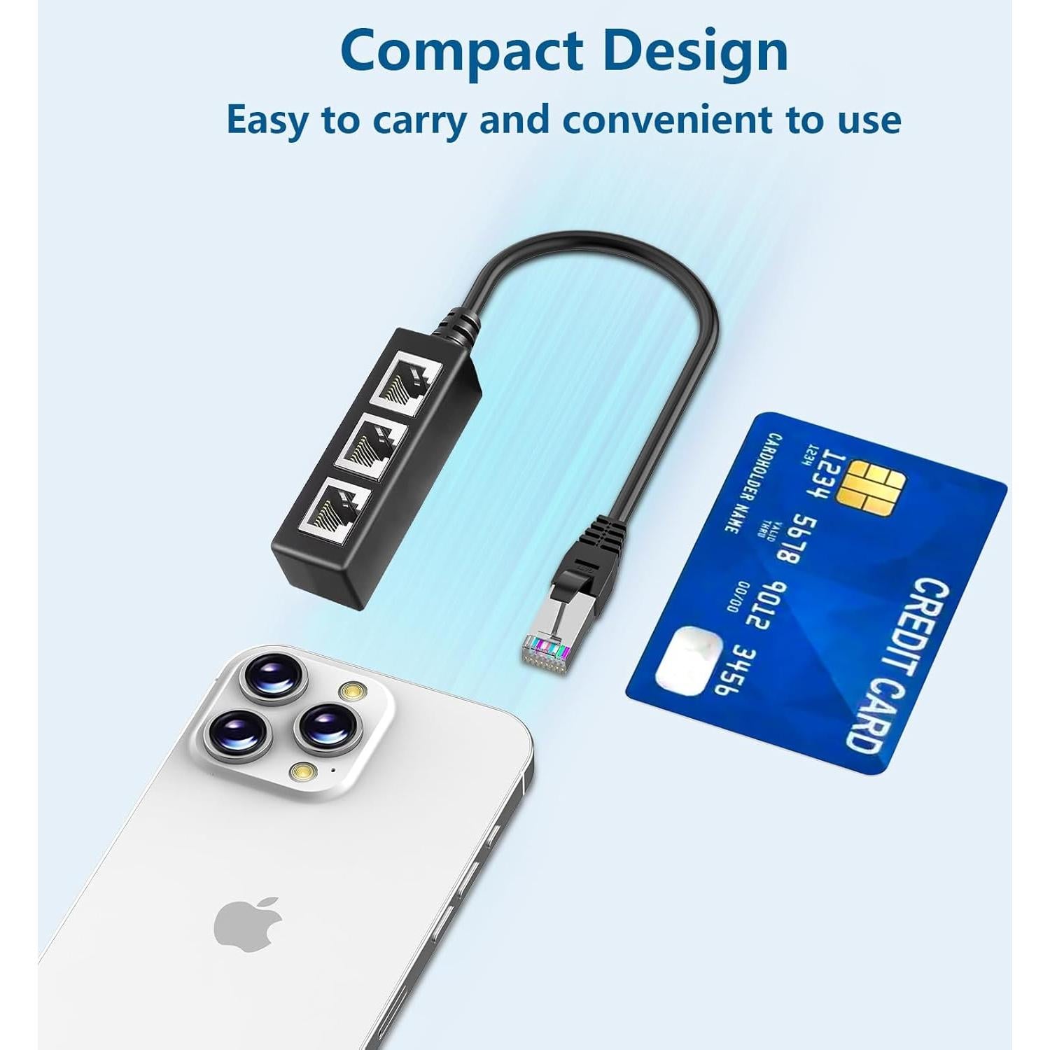 Divisor Ethernet RJ45 1 a 3 esbeecables MBIES21