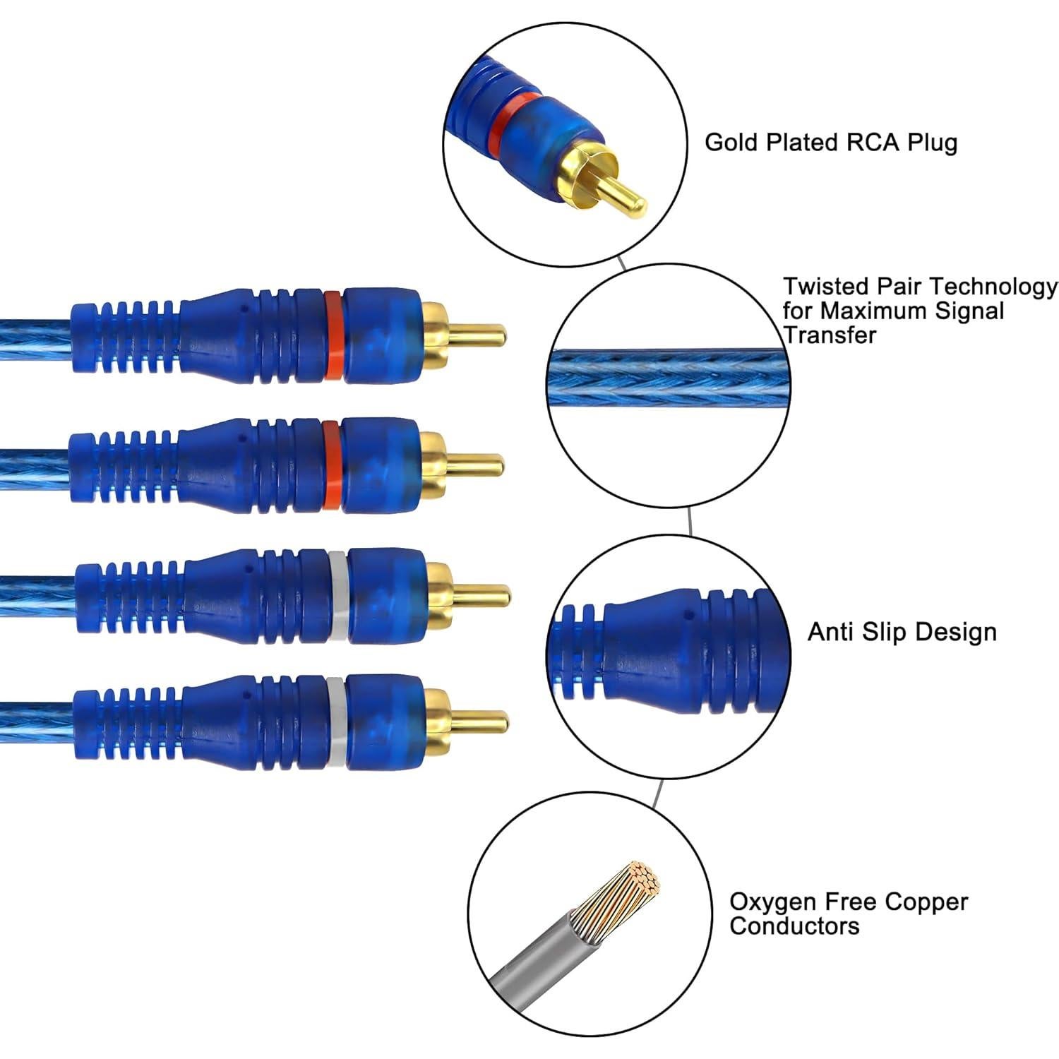 Cable RCA de Audio MEIRIYFA 2 Canales a 4 Canales 5m