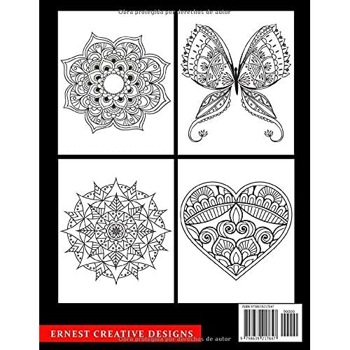 Mandalas para Colorear Adultos: Libro de colorear antiestrés para adultos de 55 páginas con dibujo de animales, flores, dibujos para la meditación y la felicidad y mucho más (Spanish Edition)