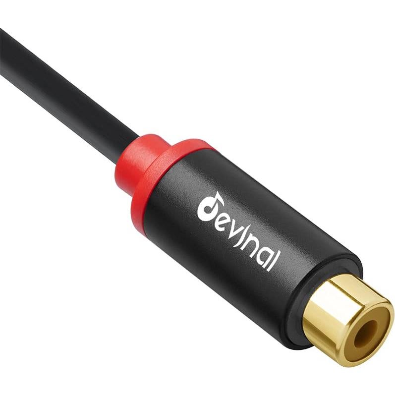 Divisor RCA Devinal 1 Macho a 2 Hembras 10 pulgadas Baño de Oro