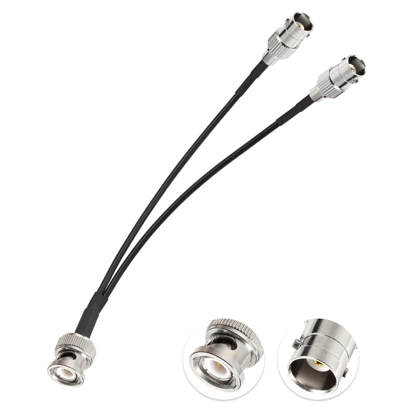 Cable Divisor BNC Eightwood 15cm Macho a Doble Hembra 50 Ohm