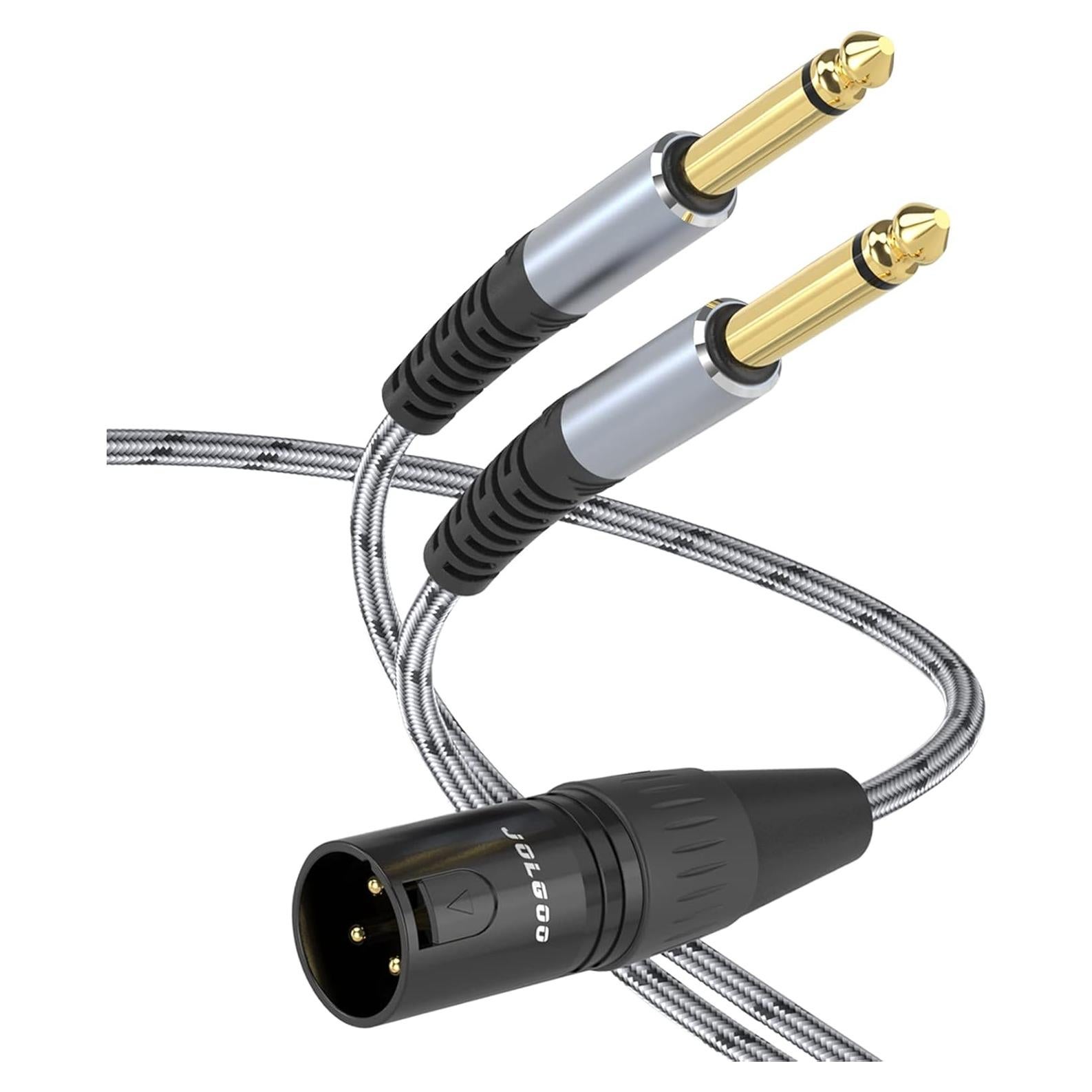 Cable XLR macho a doble 6.35mm TS JOLGOO 3.05m profesional