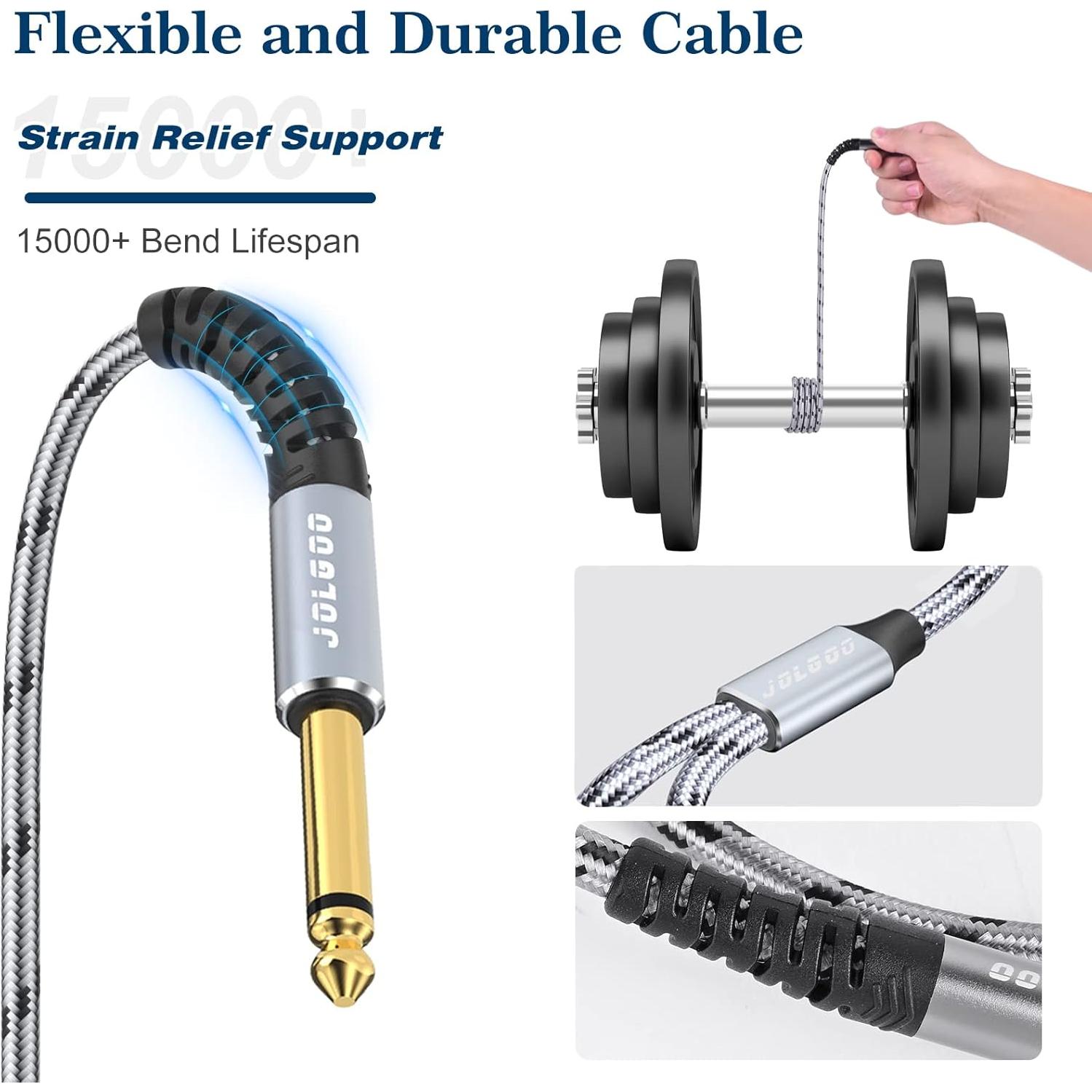 Cable XLR macho a doble 6.35mm TS JOLGOO 3.05m profesional