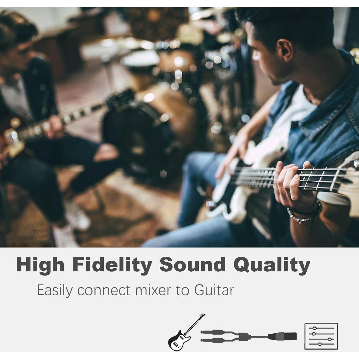 Cable XLR macho a doble 6.35mm TS JOLGOO 3.05m profesional