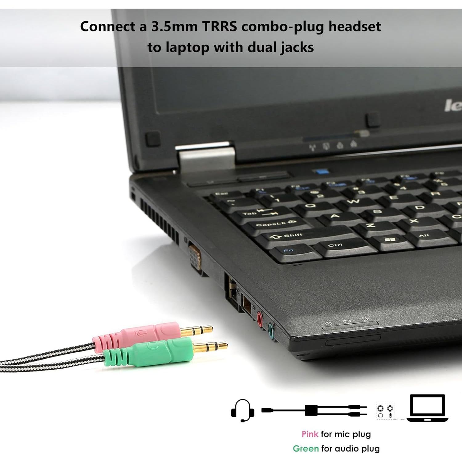 Divisor de Auriculares MillSO 3.5mm TRRS a Doble TRS 20cm