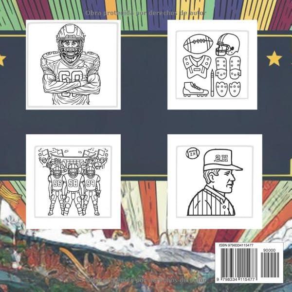 fútbol americano libro para colorear: 50 páginas para colorear el fútbol americano Cosas audaces y fáciles con muchos tipos para obtener ... el estrés de 4 en adelante (Spanish Edition)