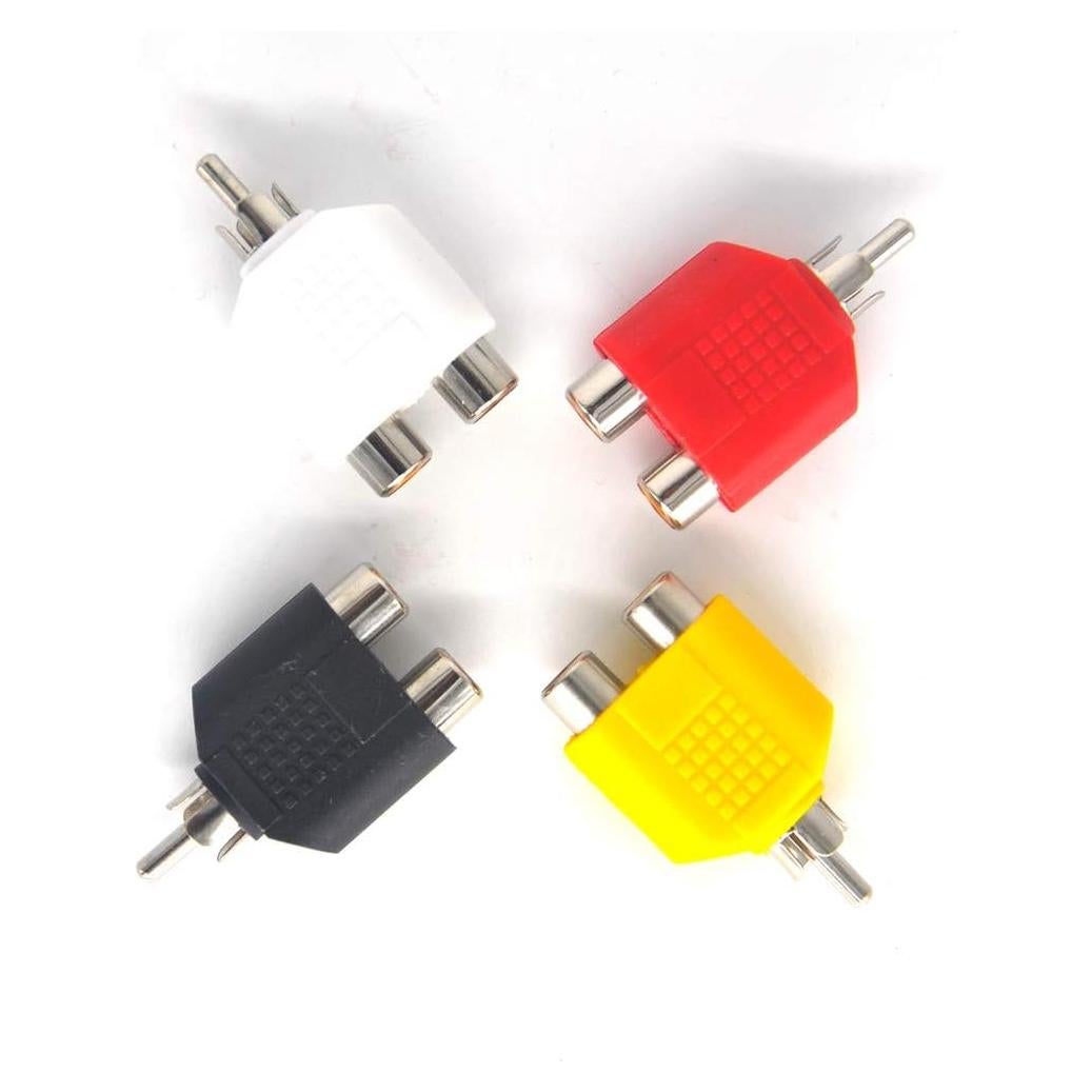 Adaptador RCA Y Splitter Padarsey 2 Hembras a 1 Macho - Paquete de 4