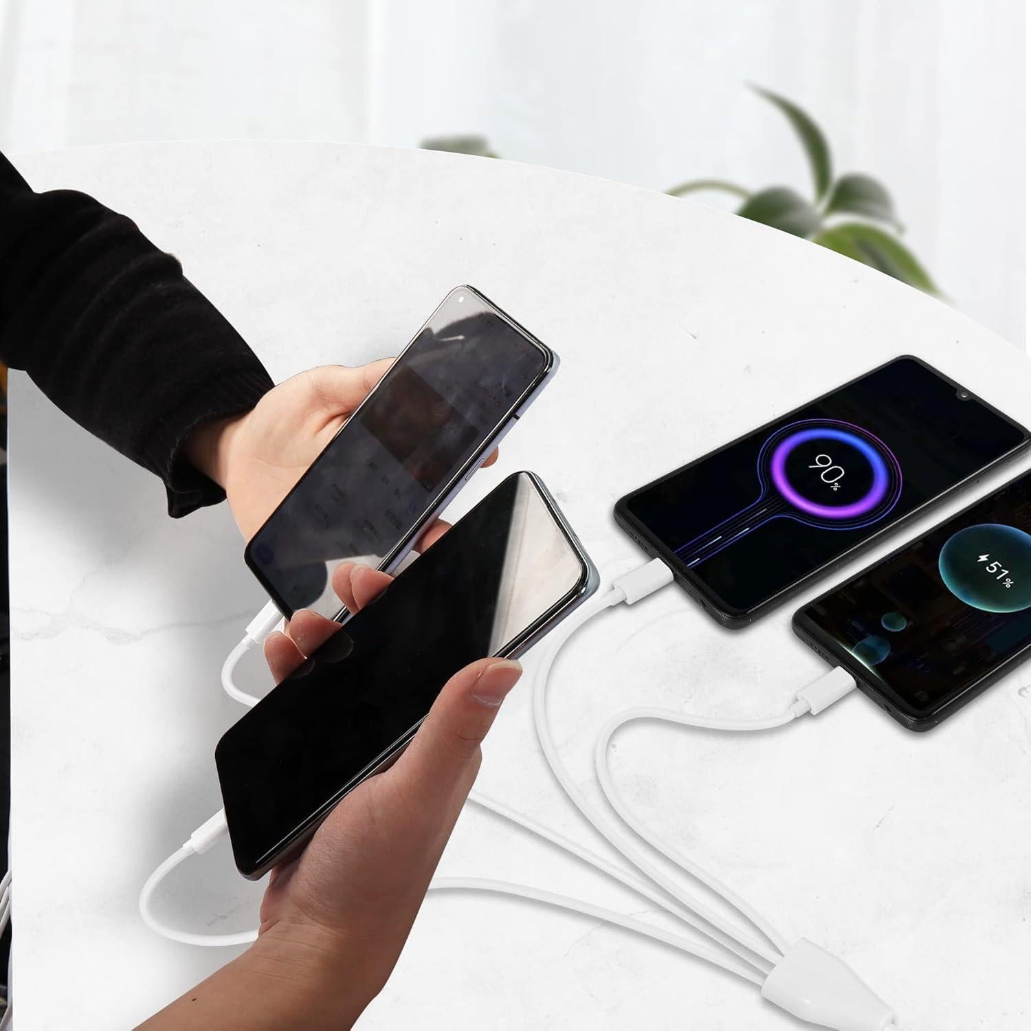 Cable Divisor USB C 4 en 1 GELRHONR 0.5M Blanco